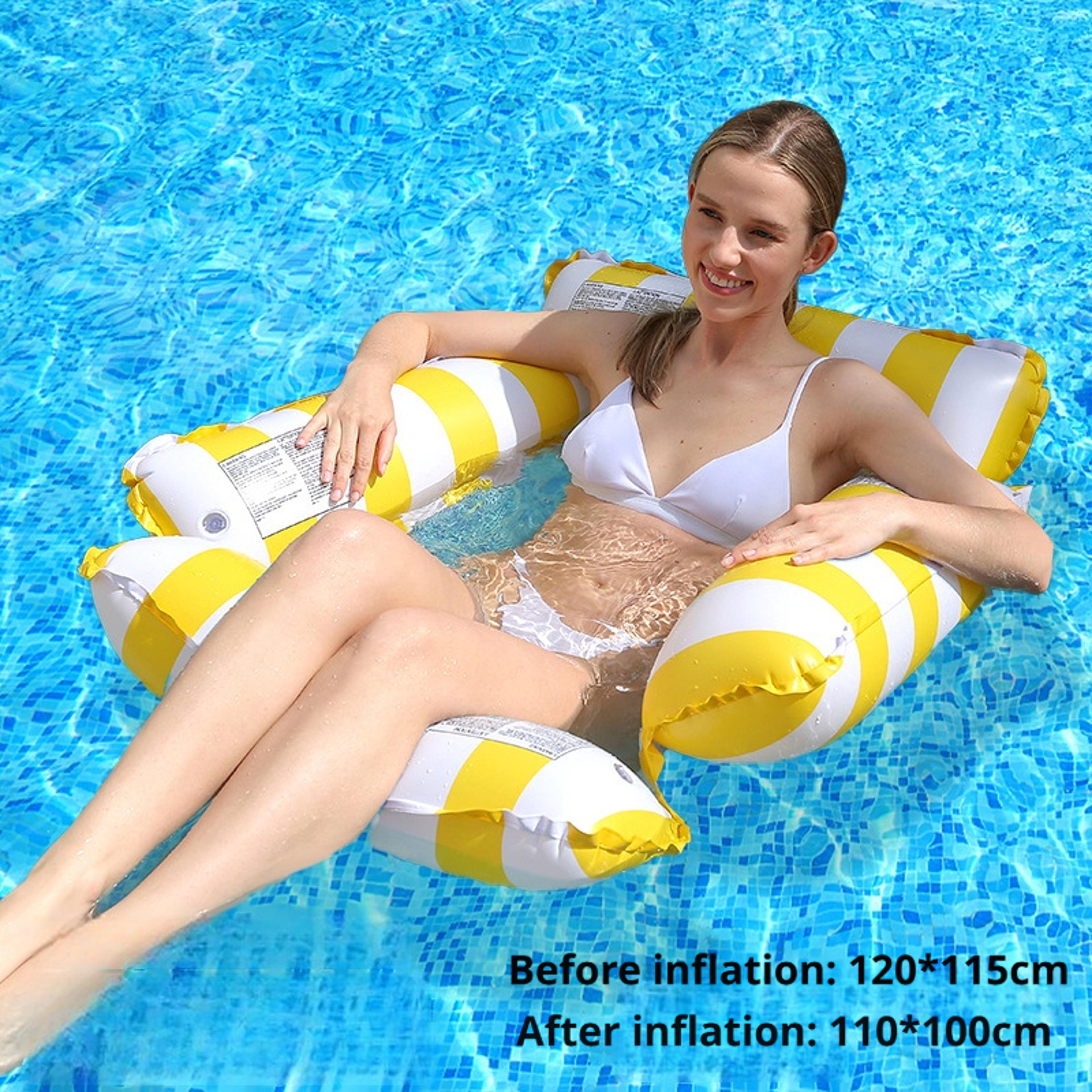 inflatable pool float water hammock foldable pool lounge chair for adults