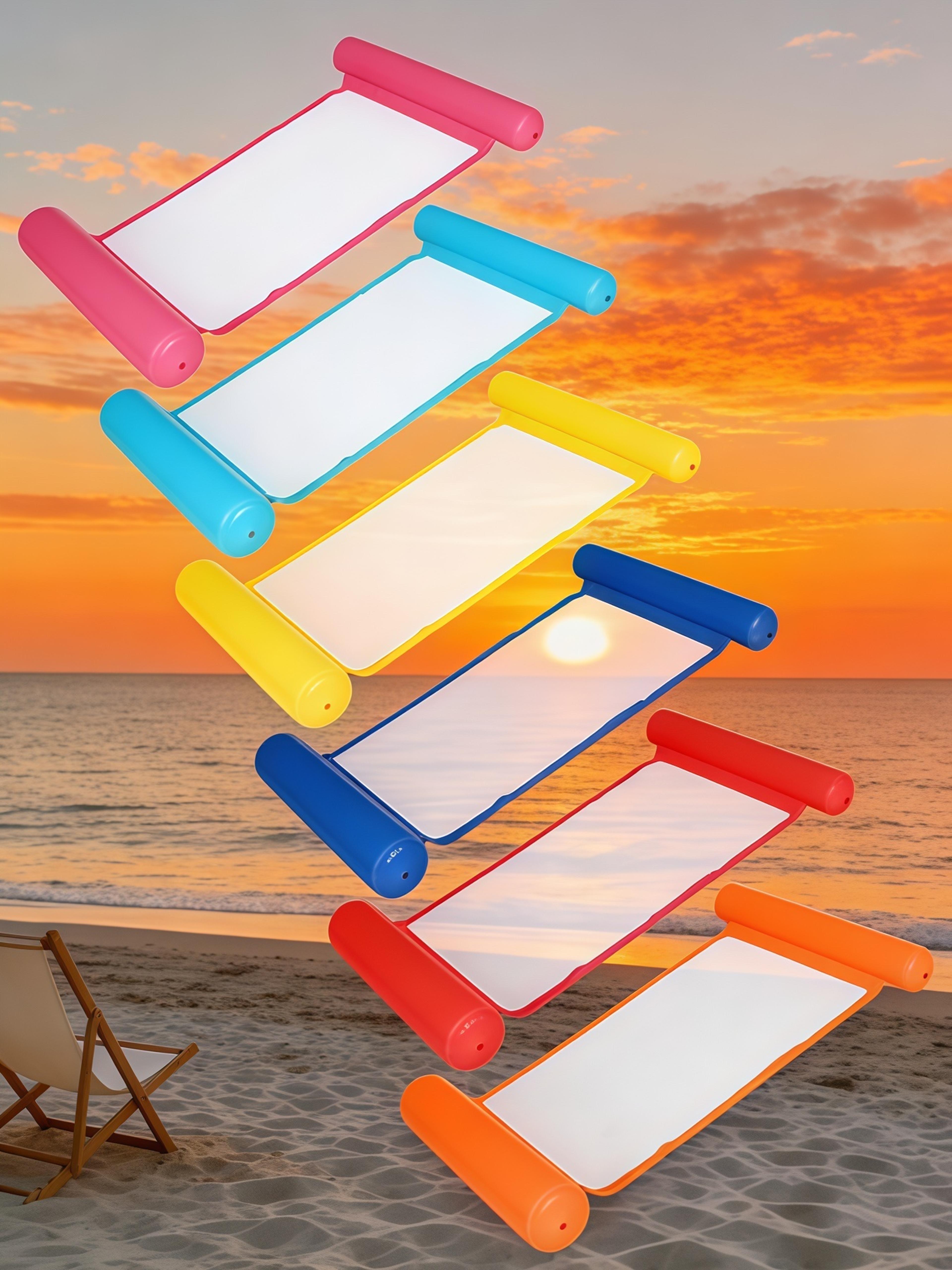 multi color pool float hammock inflatable water chair & floating pool chair for relaxing summer fun