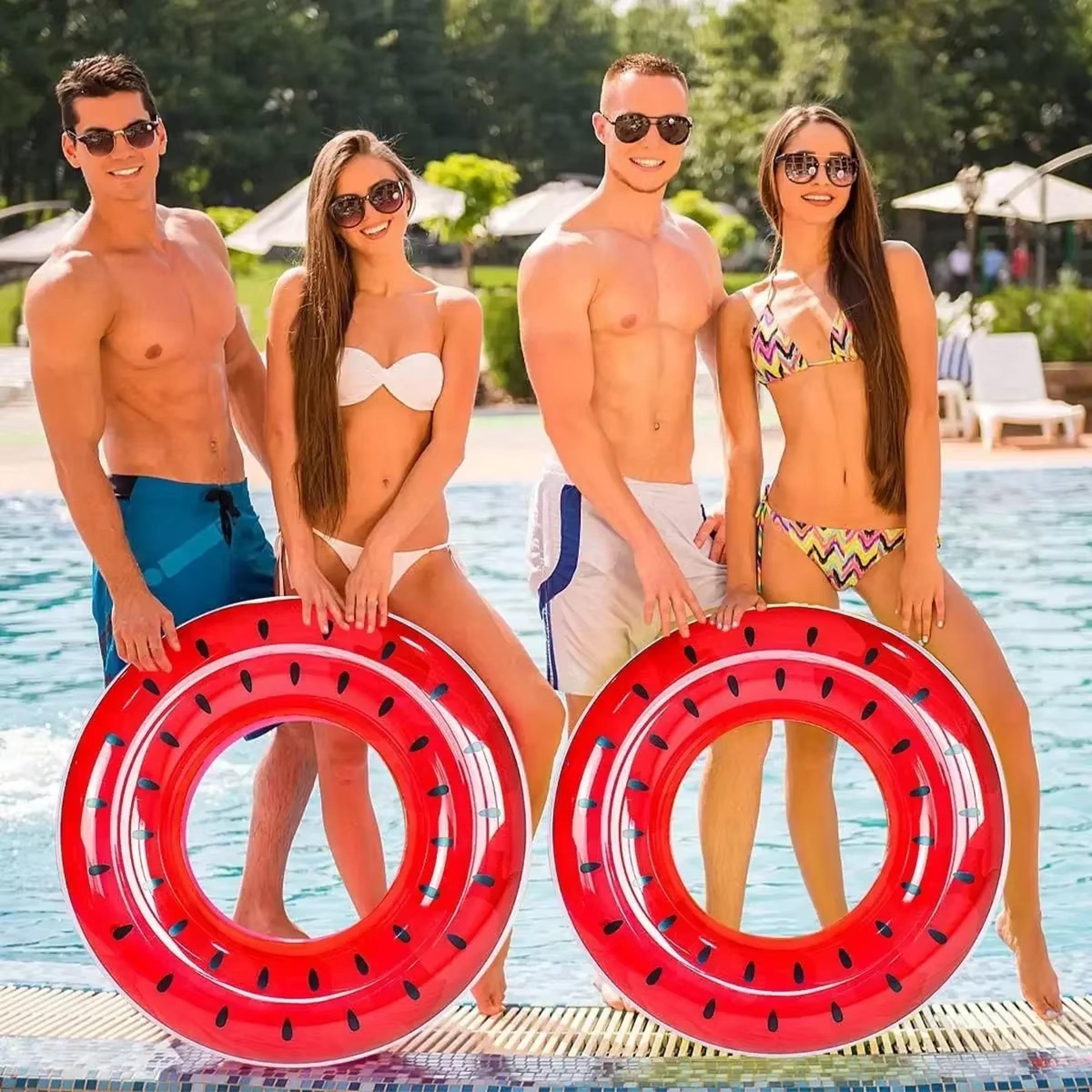 watermelon inflatable pool float durable swim ring pool tube for summer fun