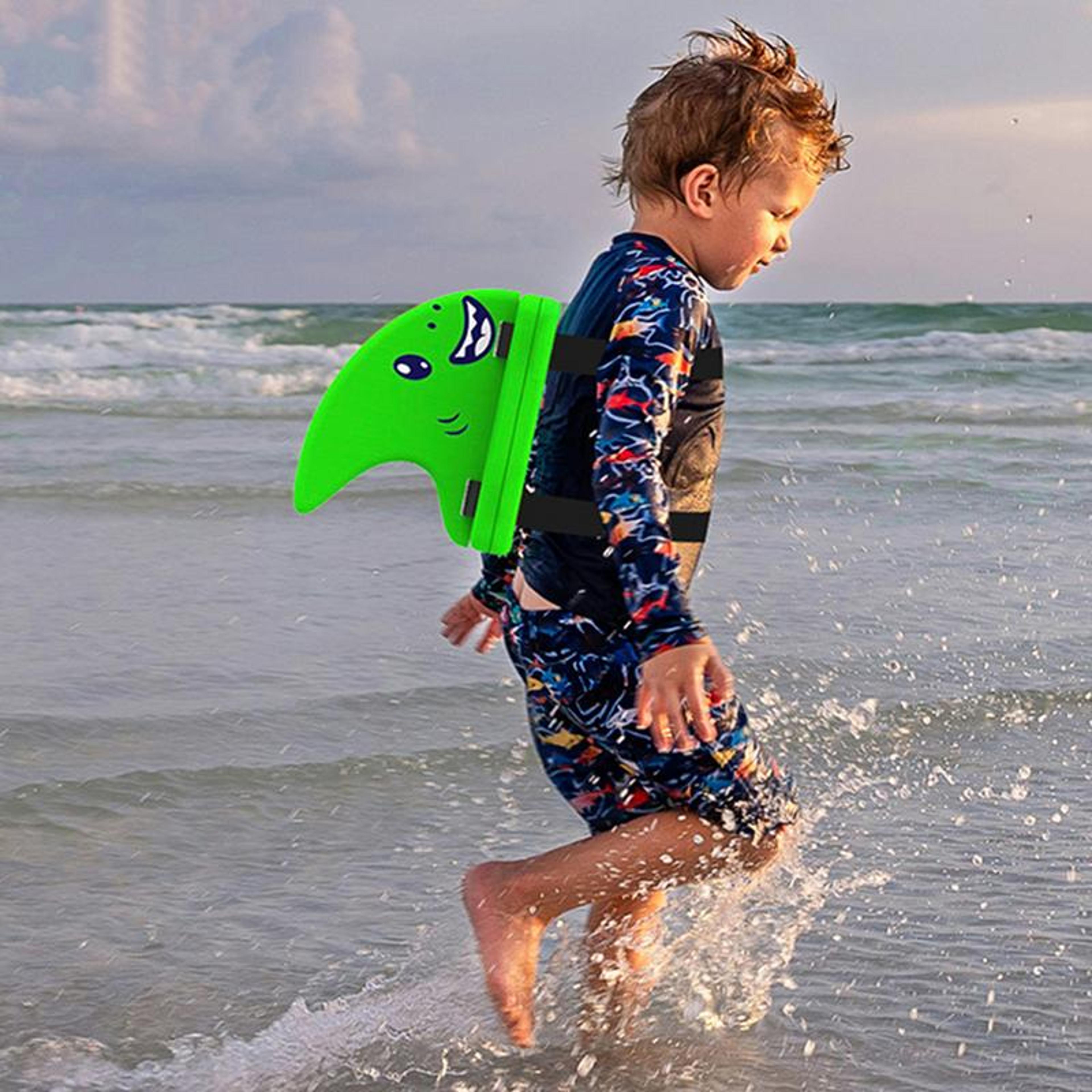 kids shark fin swim trainer eva back float swimming aid with adjustable belt