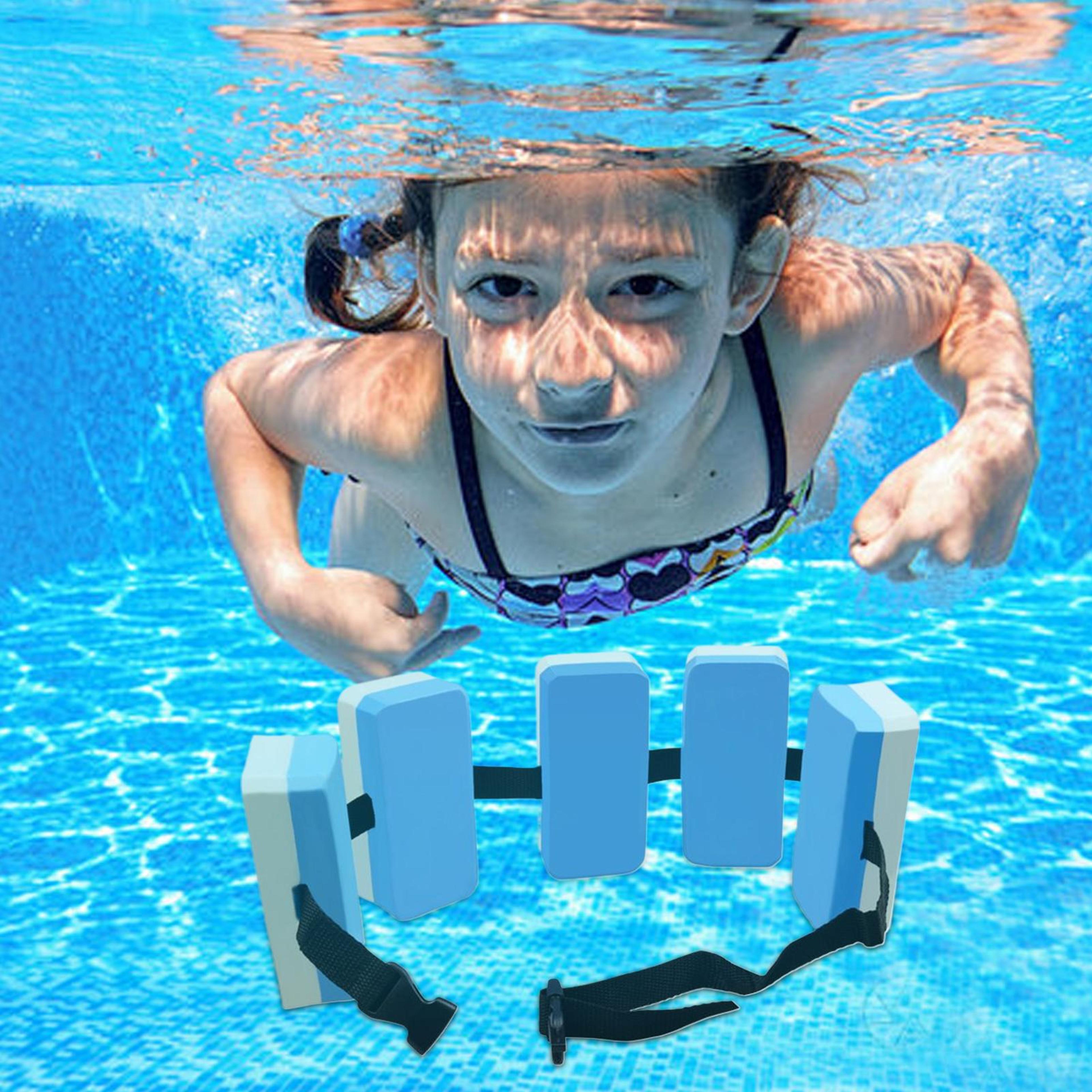 adjustable kids swim belt with removable eva float pads for safe swimming training