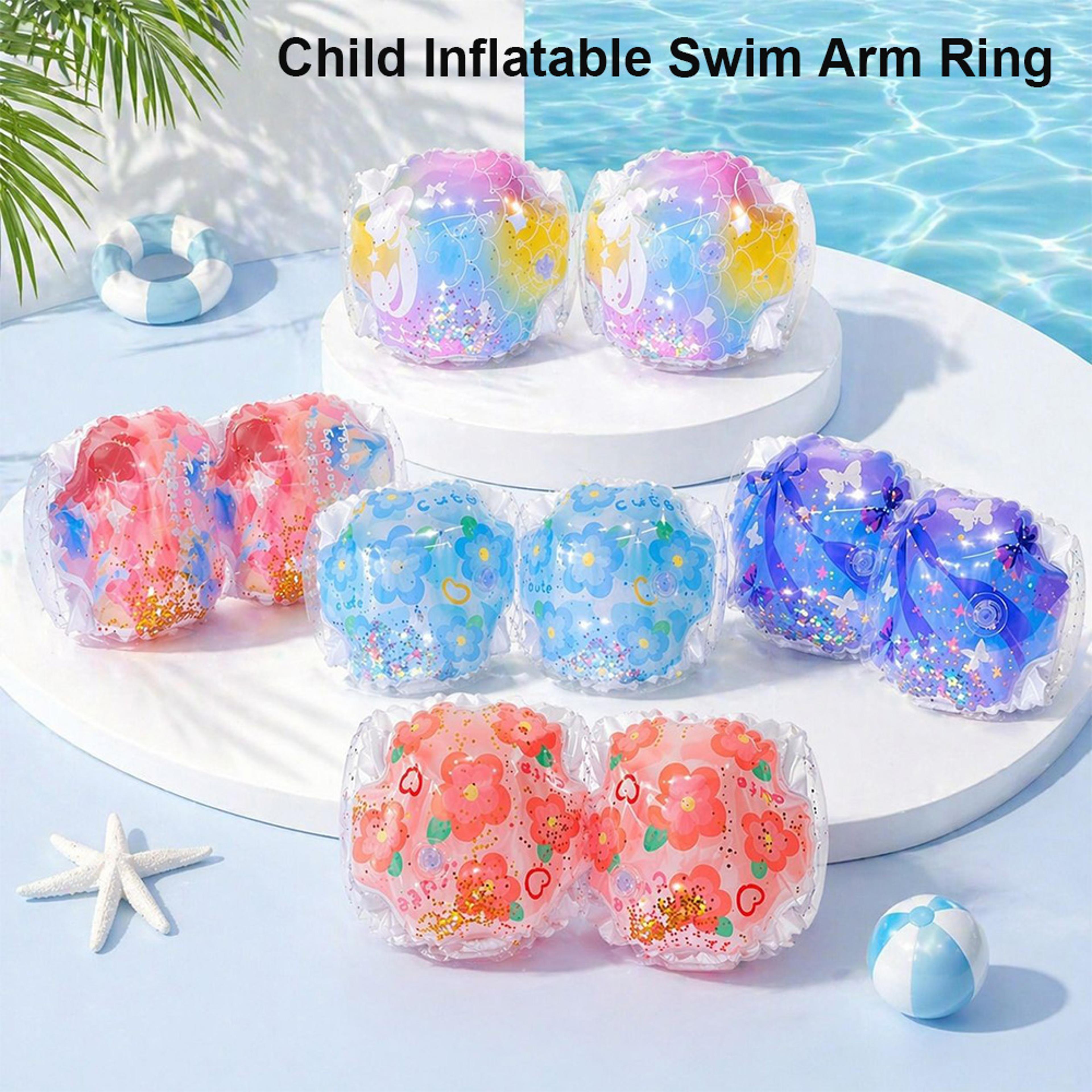 kids swim arm floaties inflatable arm bands for safe pool & beach water fun