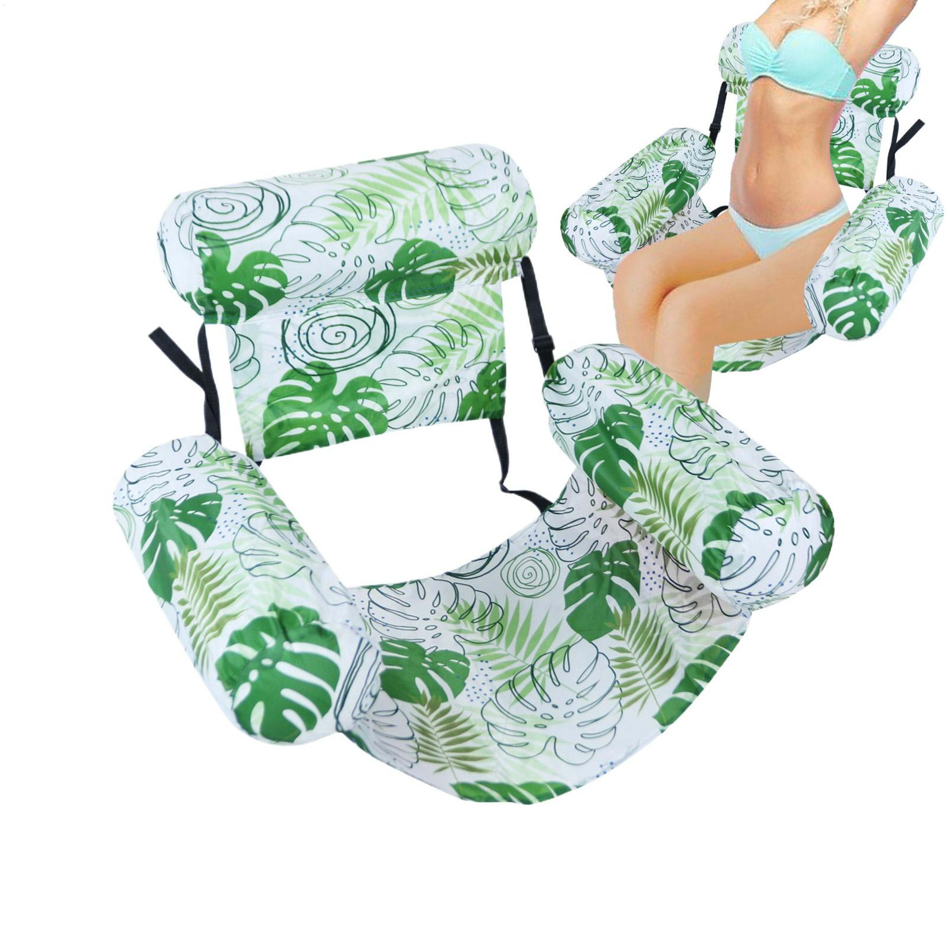 inflatable pool lounge chair foldable pool float recliner for adults with backrest