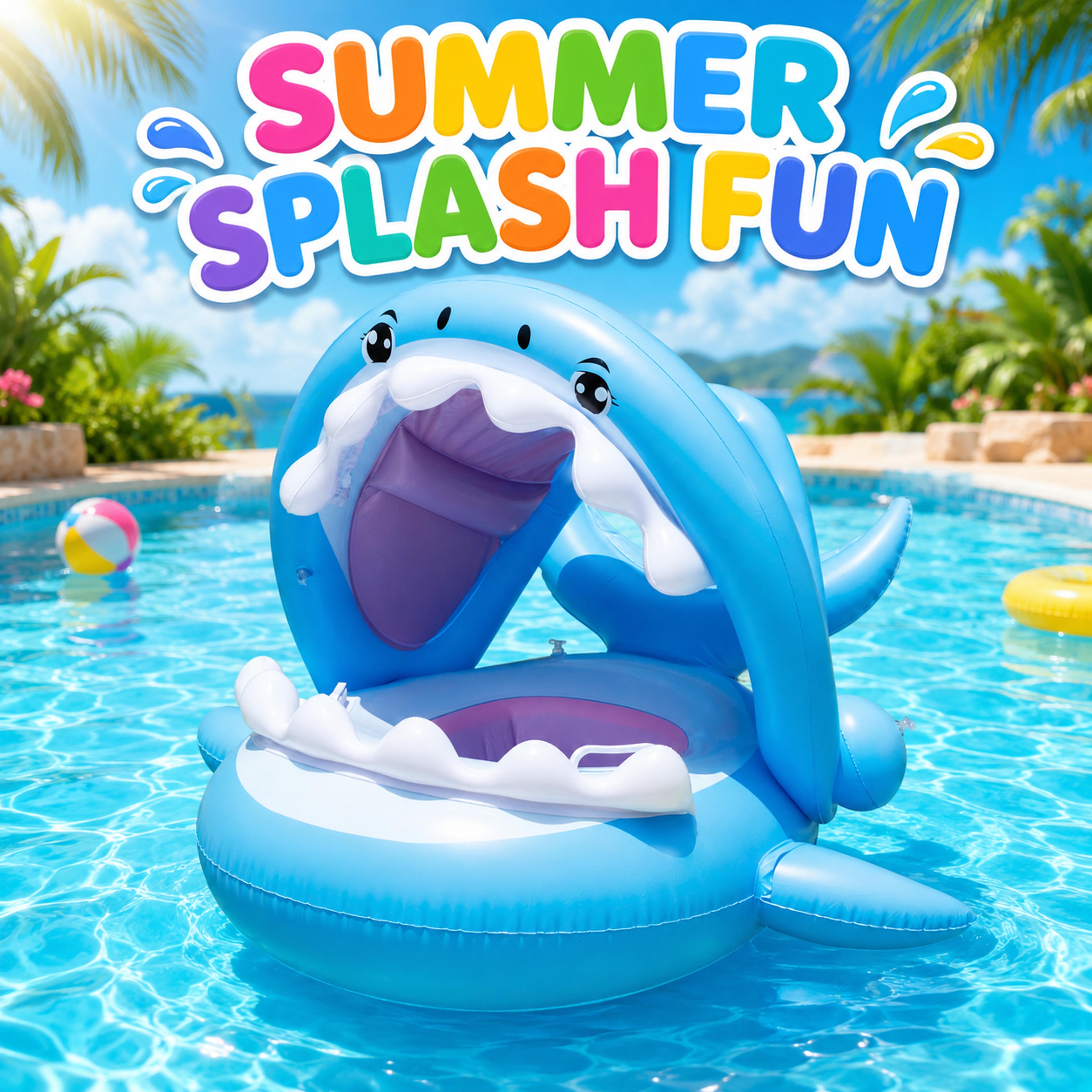baby swim float with canopy inflatable infant pool float seat for safe summer water fun