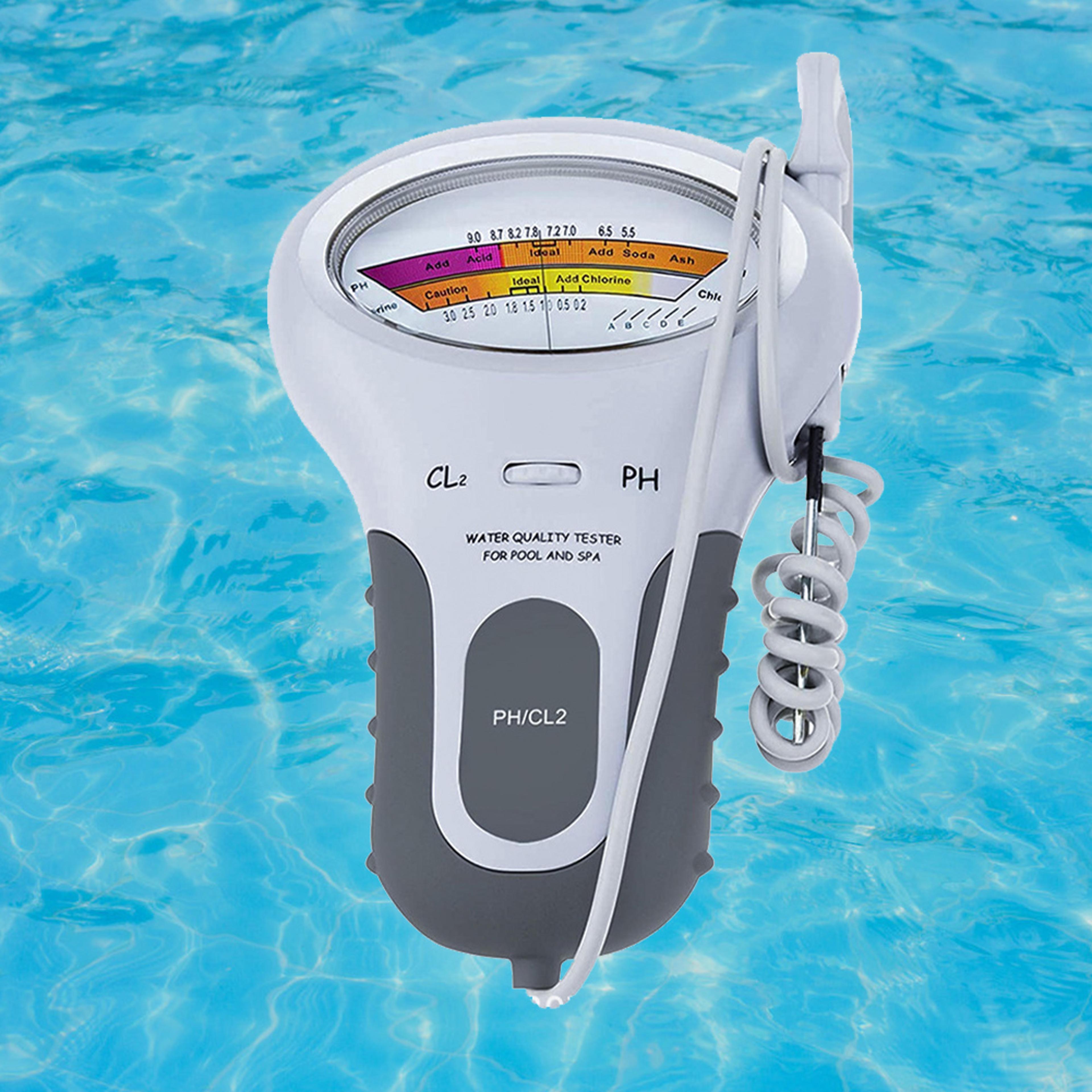 professional pool water tester ph chlorine meter for swimming pools, spas & hot tubs