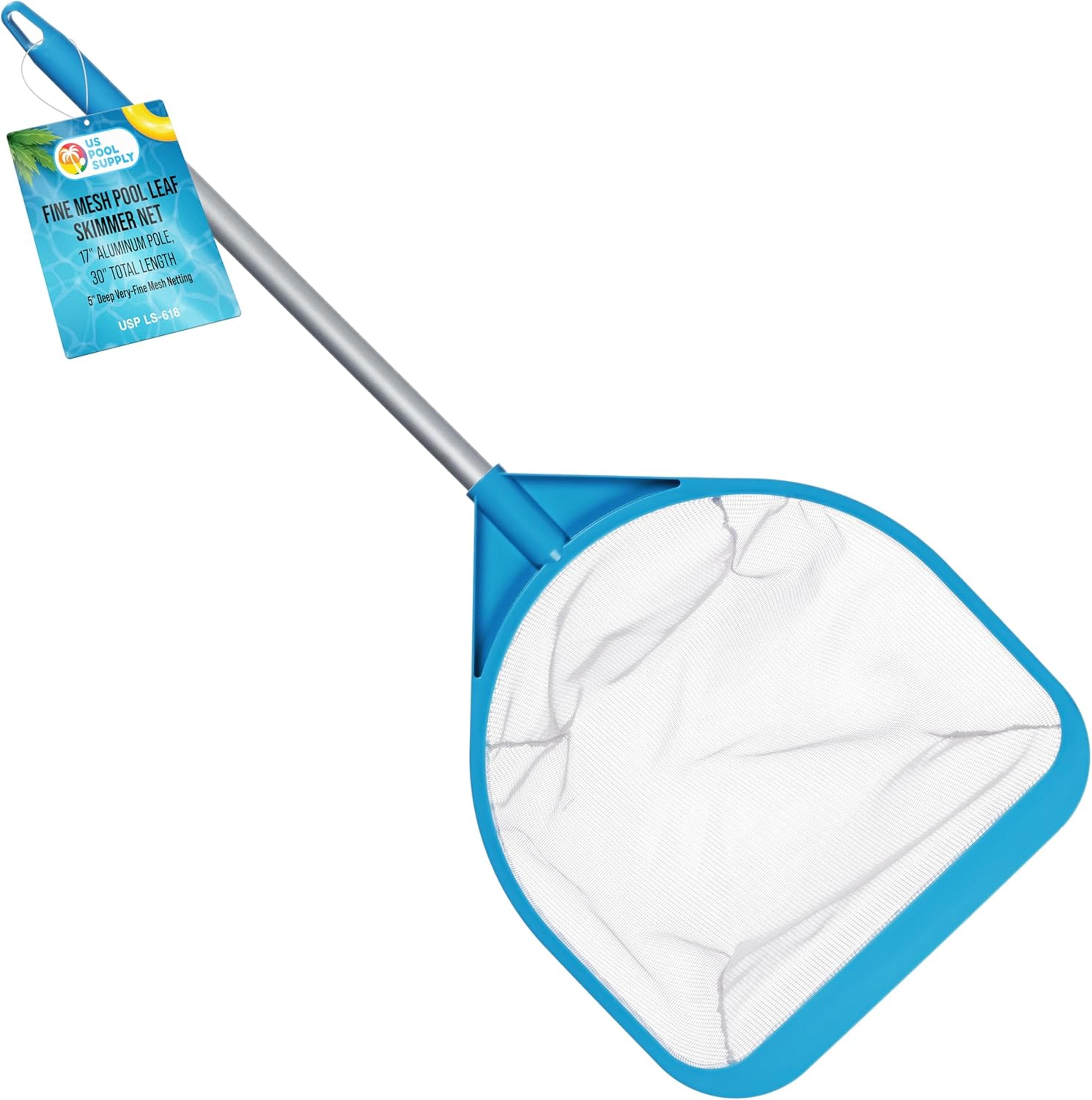 fine mesh pool skimmer net with pole for pool, spa & pond cleaning