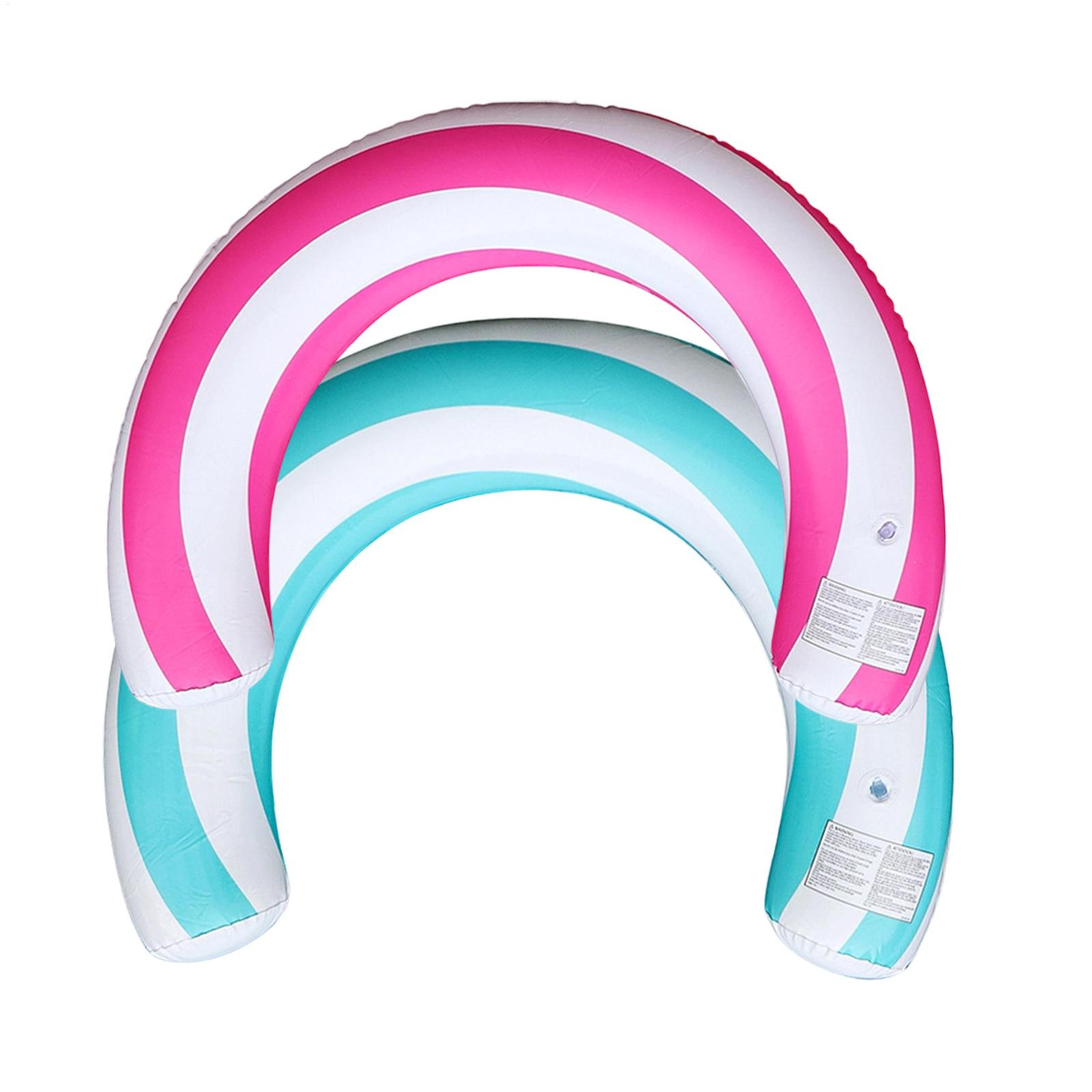 candy stripe inflatable pool noodle u shaped pvc pool float for summer swimming & water fun