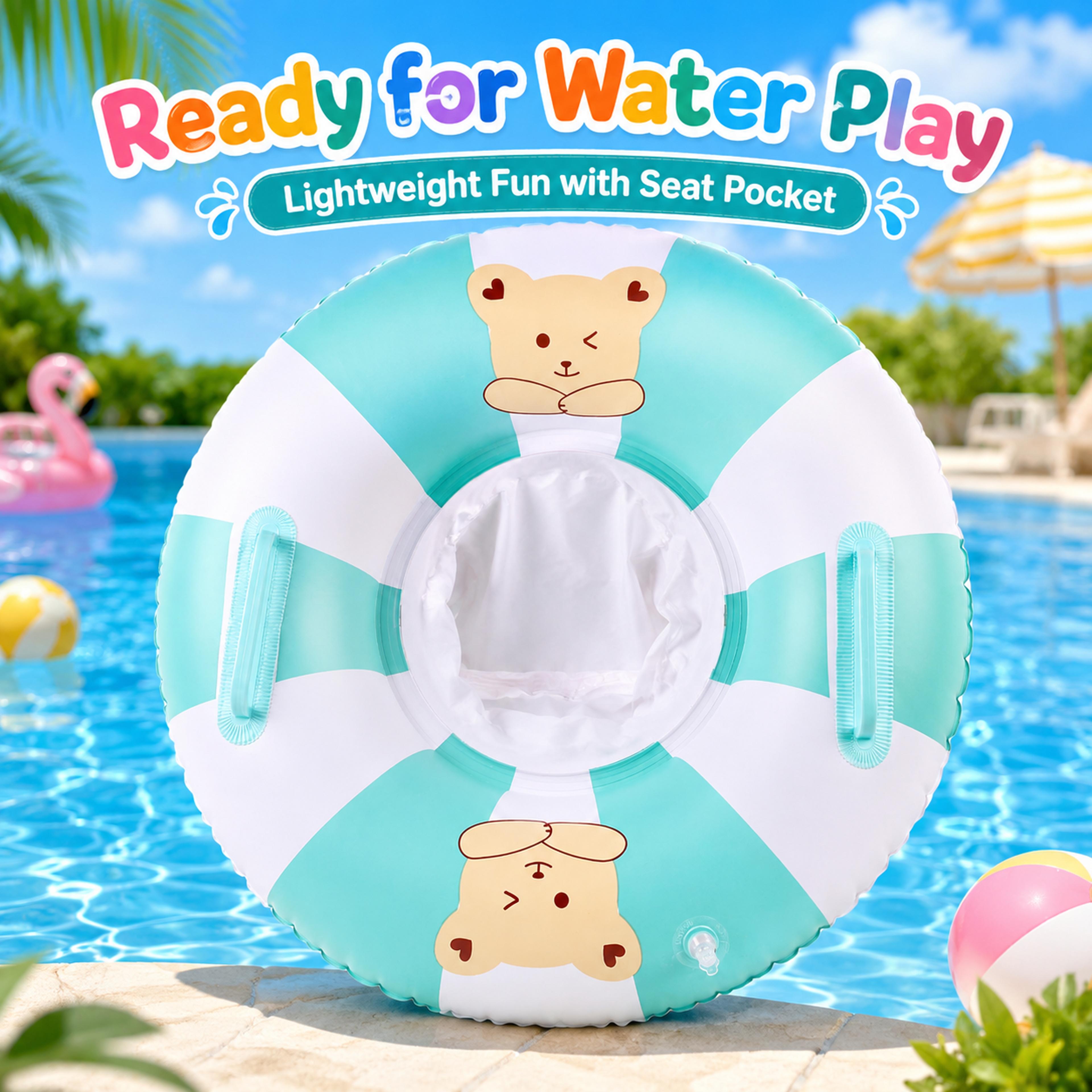 bear toddler pool float with seat cute inflatable swim float for safe summer water fun