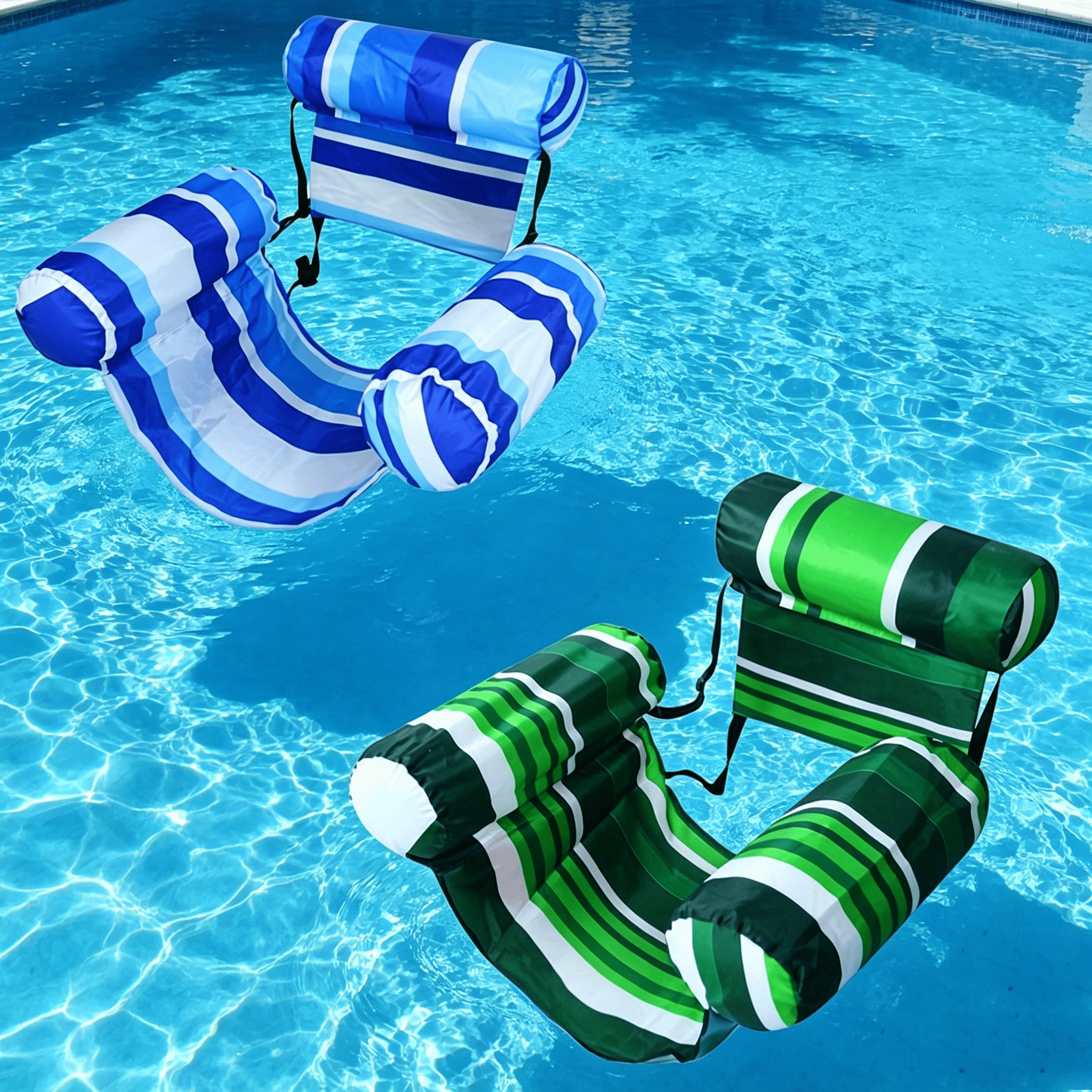 luxury inflatable pool float floating hammock lounge chair with backrest