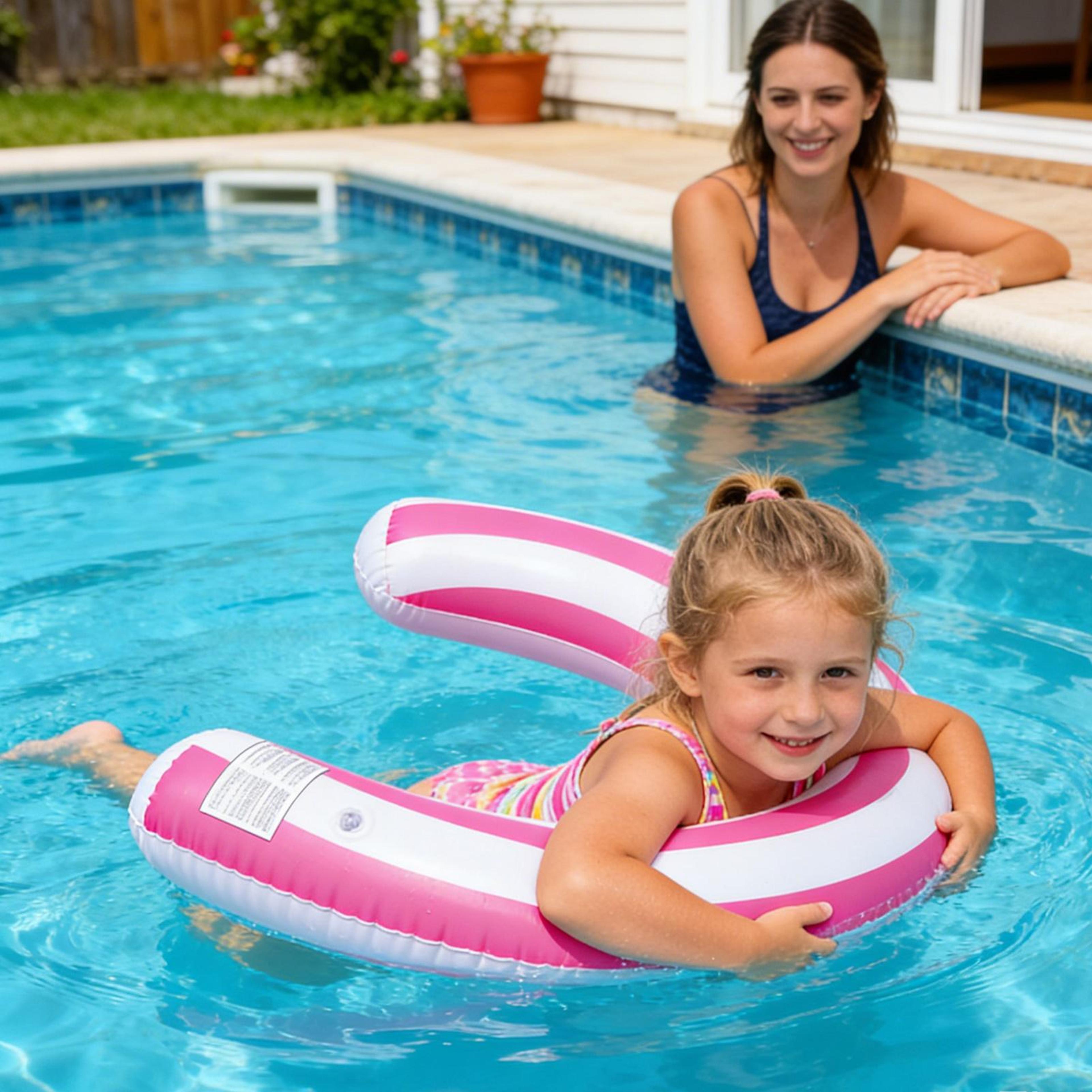 comfortflex inflatable pool float u shaped adult pool float for pool, beach & lake relaxation