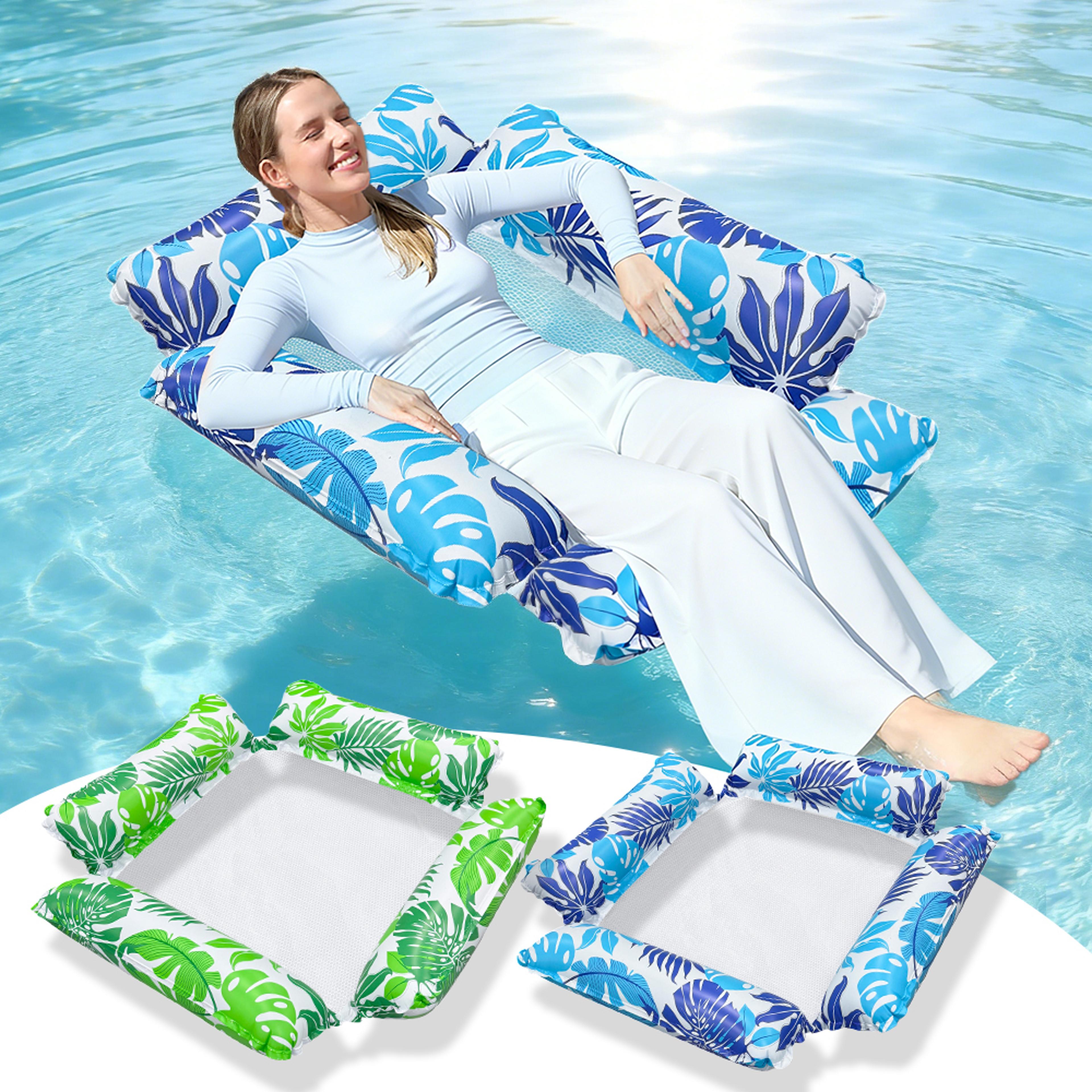 inflatable pool float hammock for adults foldable floating water lounge chair