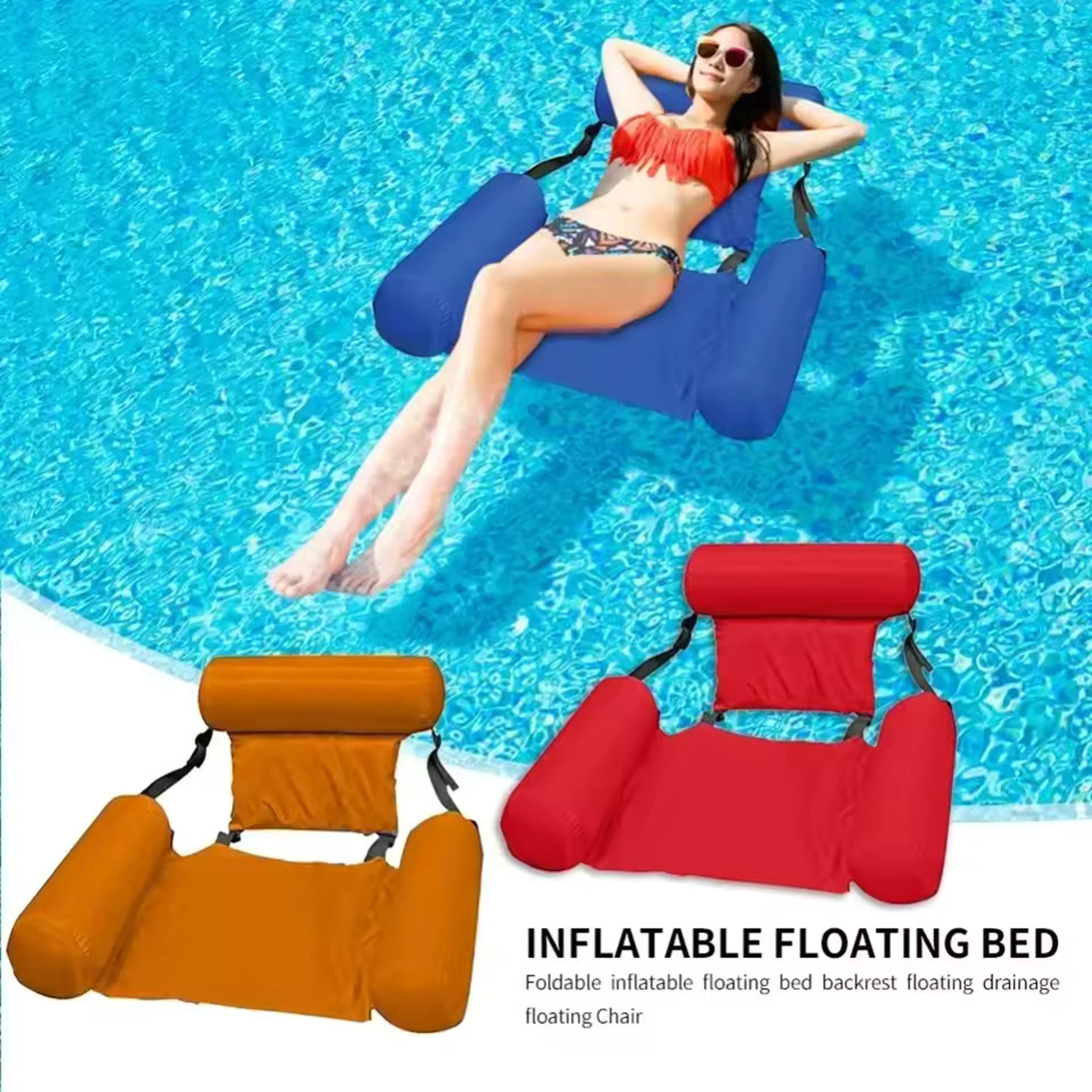 foldable water hammock inflatable pool lounger floating recliner for pool & beach