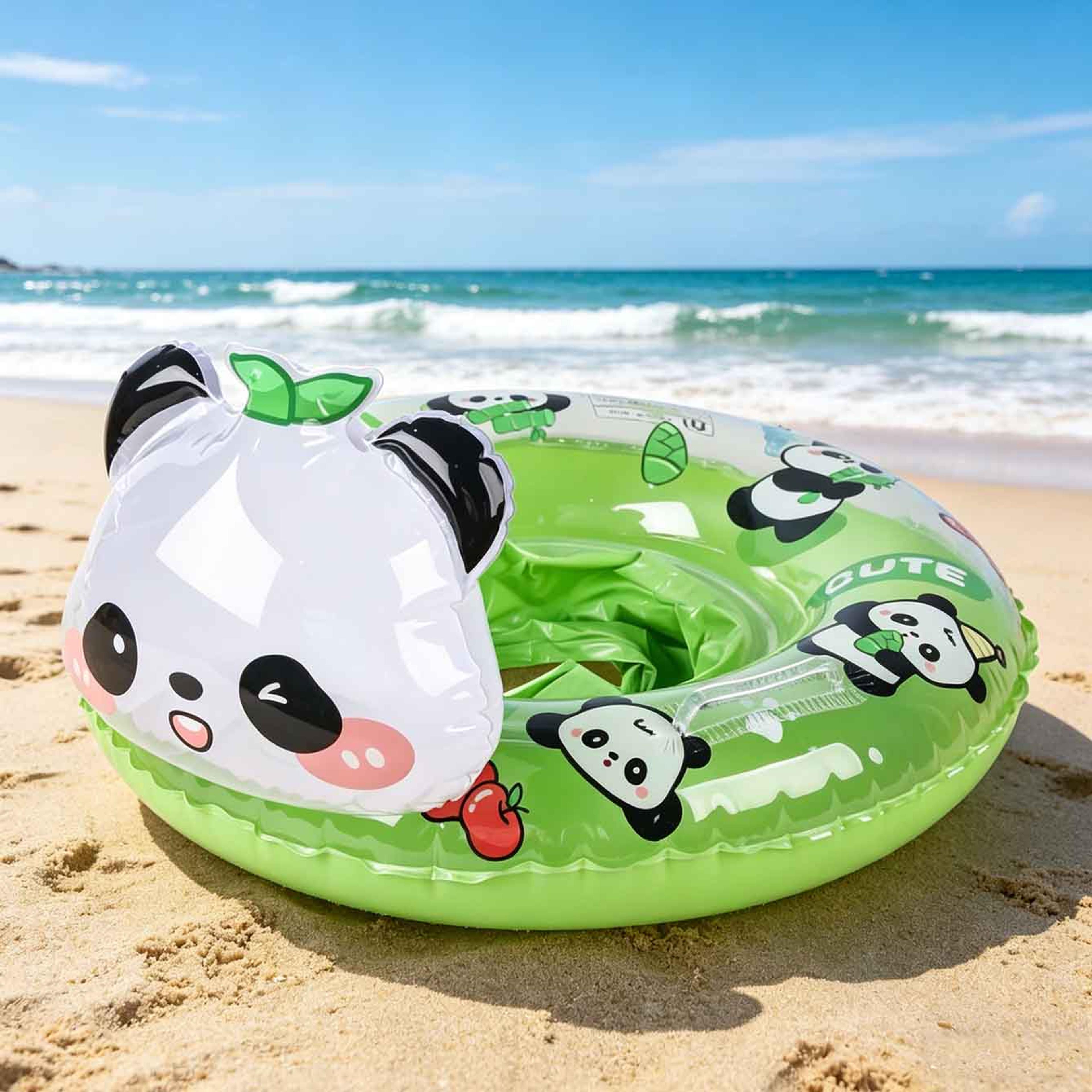 panda inflatable swim ring with seat & handles cute pool float with seat for summer fun