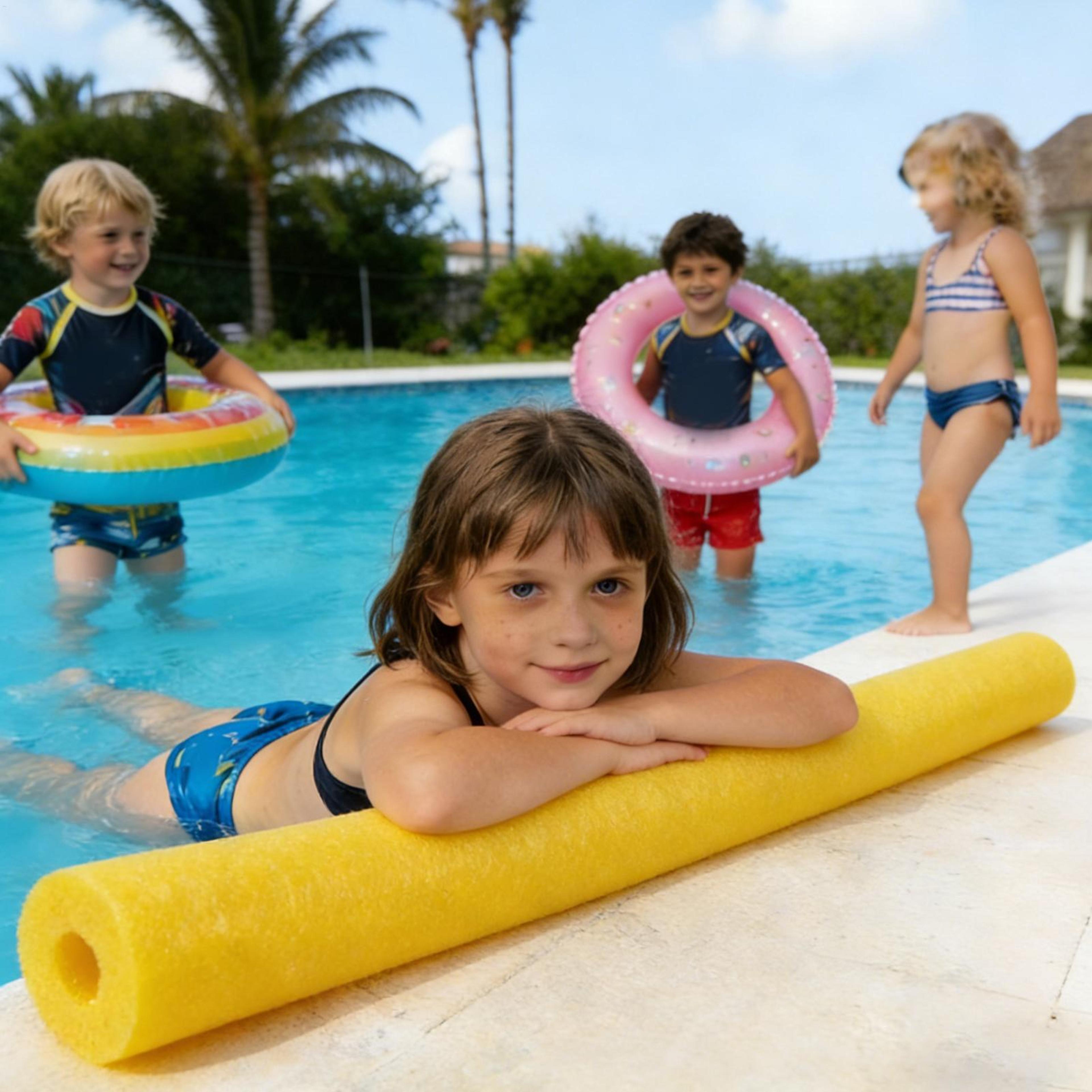 colorful pool noodles foam float for water aerobics, swimming, crafts & pool party fun