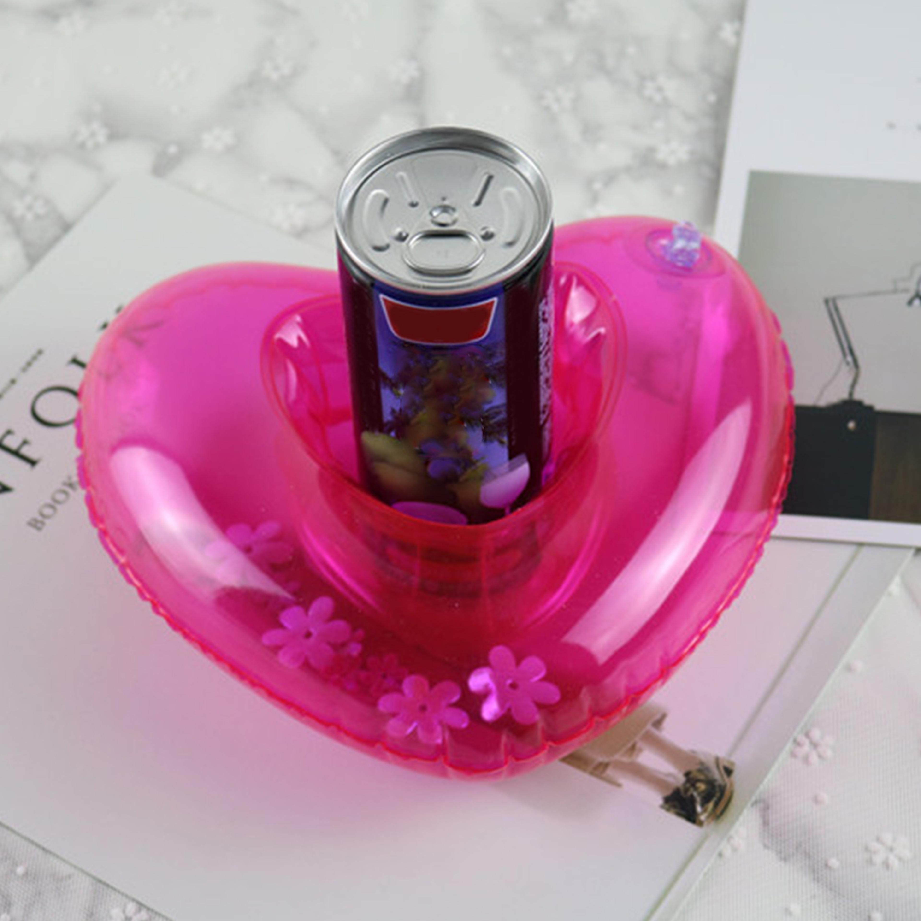love heart floating cup holder inflatable pool drink holder for pools, hot tubs & beach parties