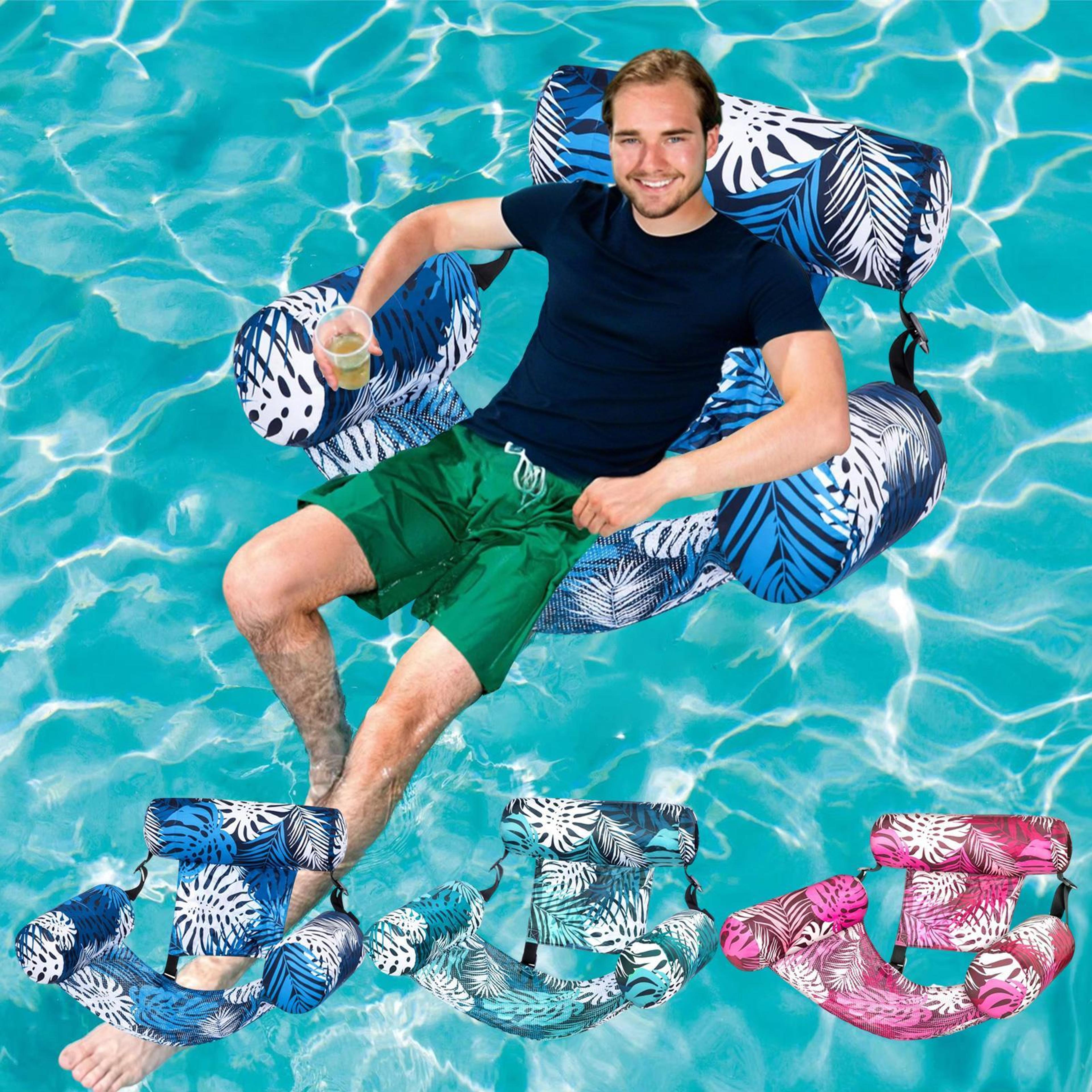 maple leaf inflatable pool float chair adult floating hammock pool lounge chair for summer relaxation