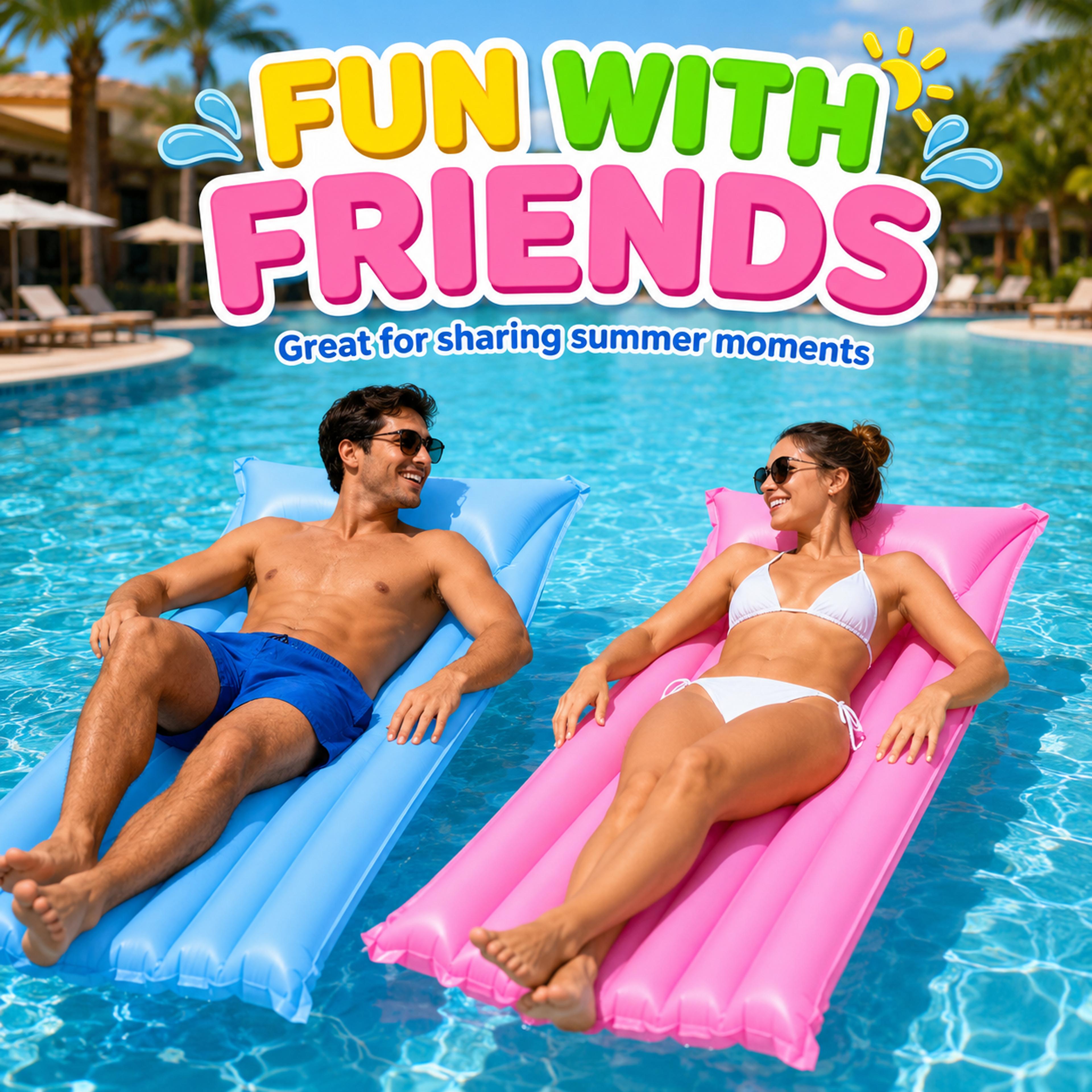 luxury inflatable pool float lounger adult floating bed water raft for pool & beach relaxation