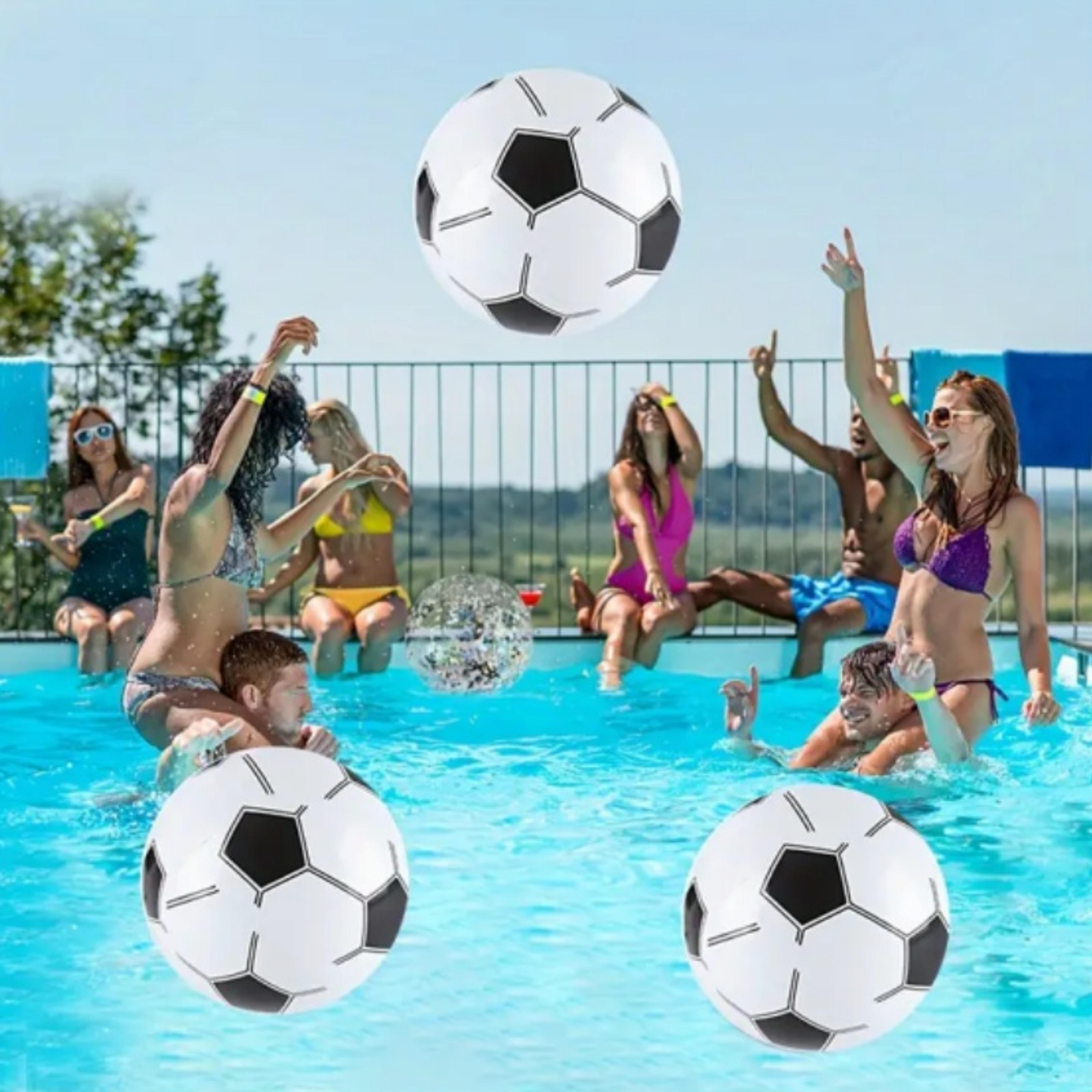 inflatable soccer beach ball for pool parties, beach games & outdoor family fun