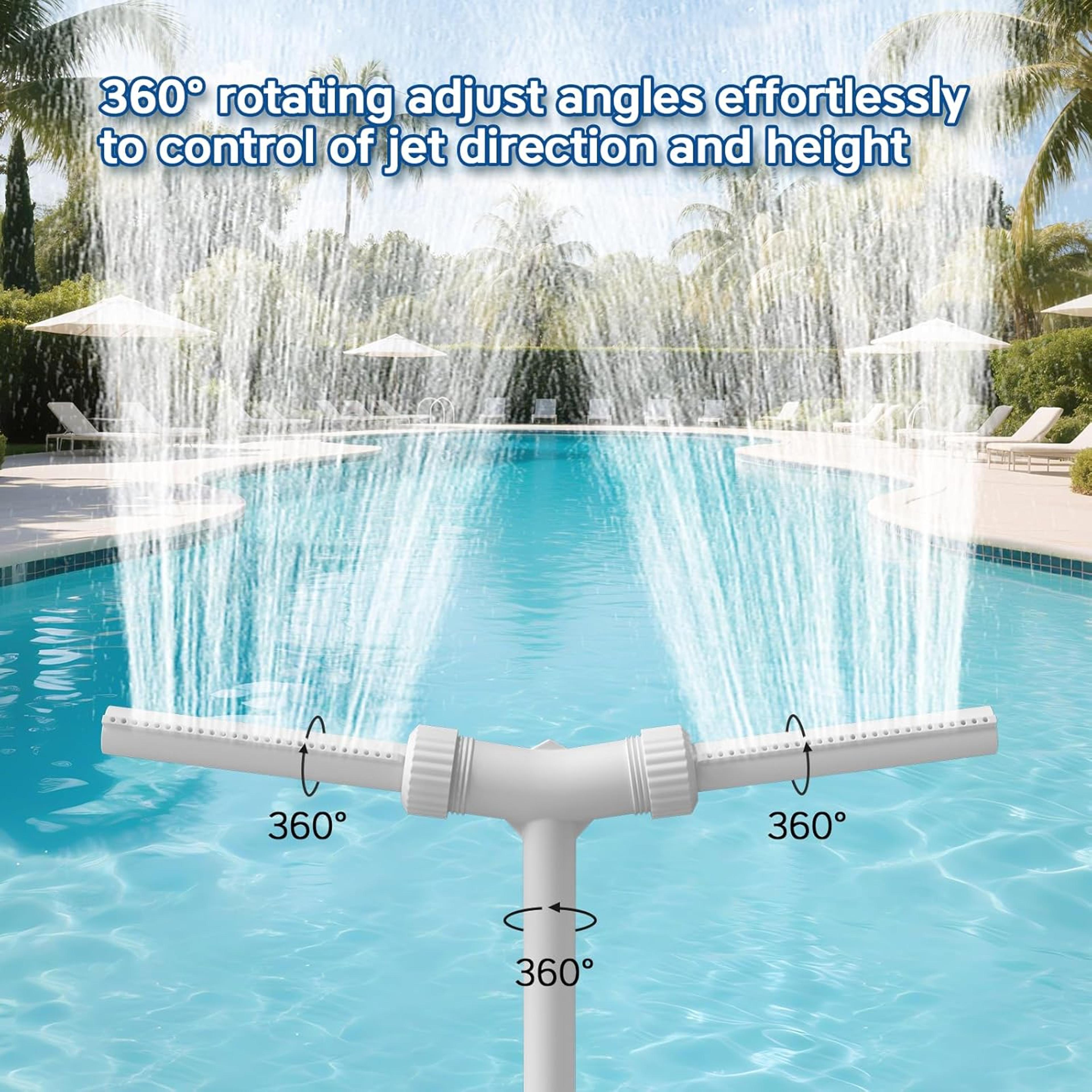 adjustable pool fountain dual spray pool waterfall sprinkler for above & in ground pools