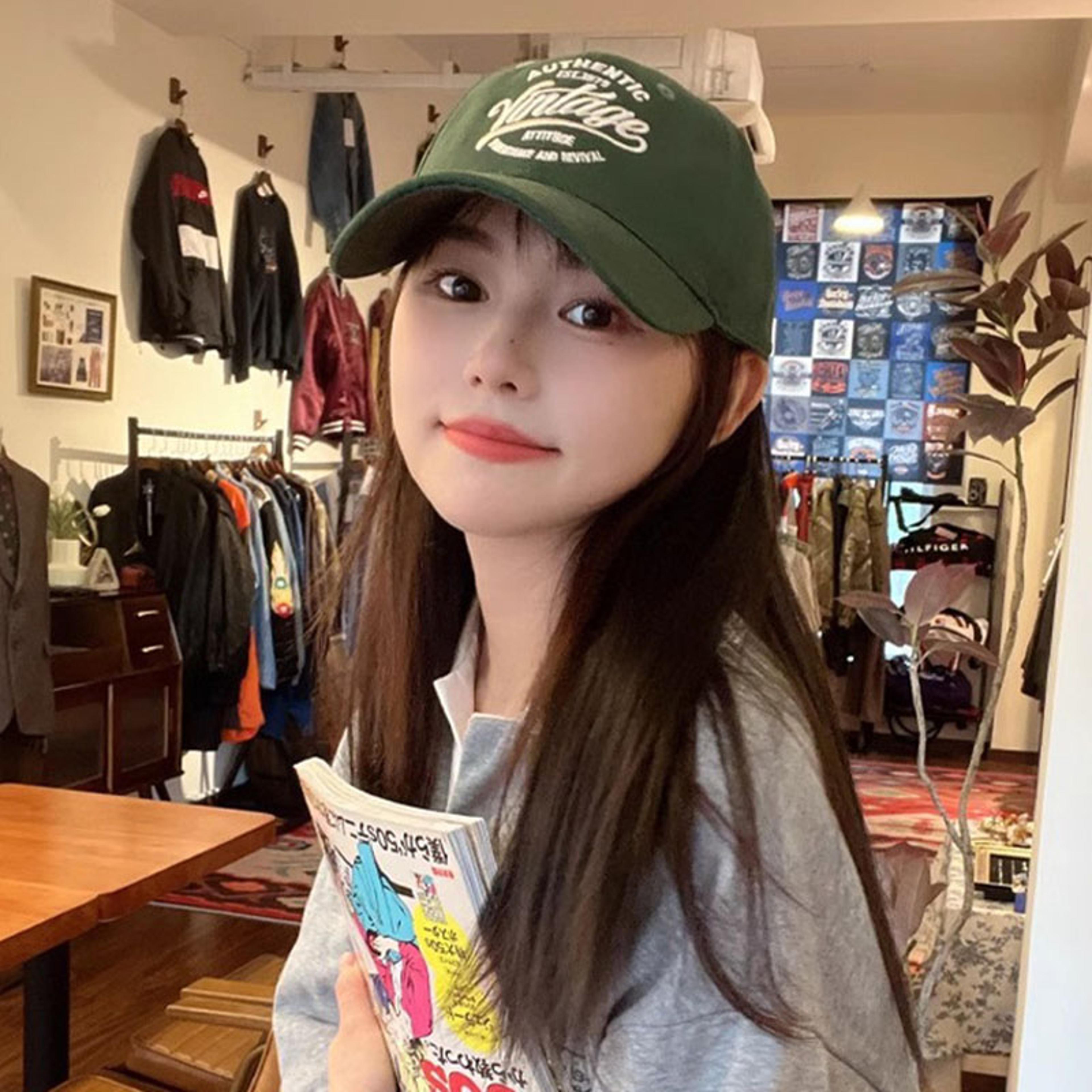 vintage ponytail baseball cap for women embroidered adjustable snapback hat with sun visor