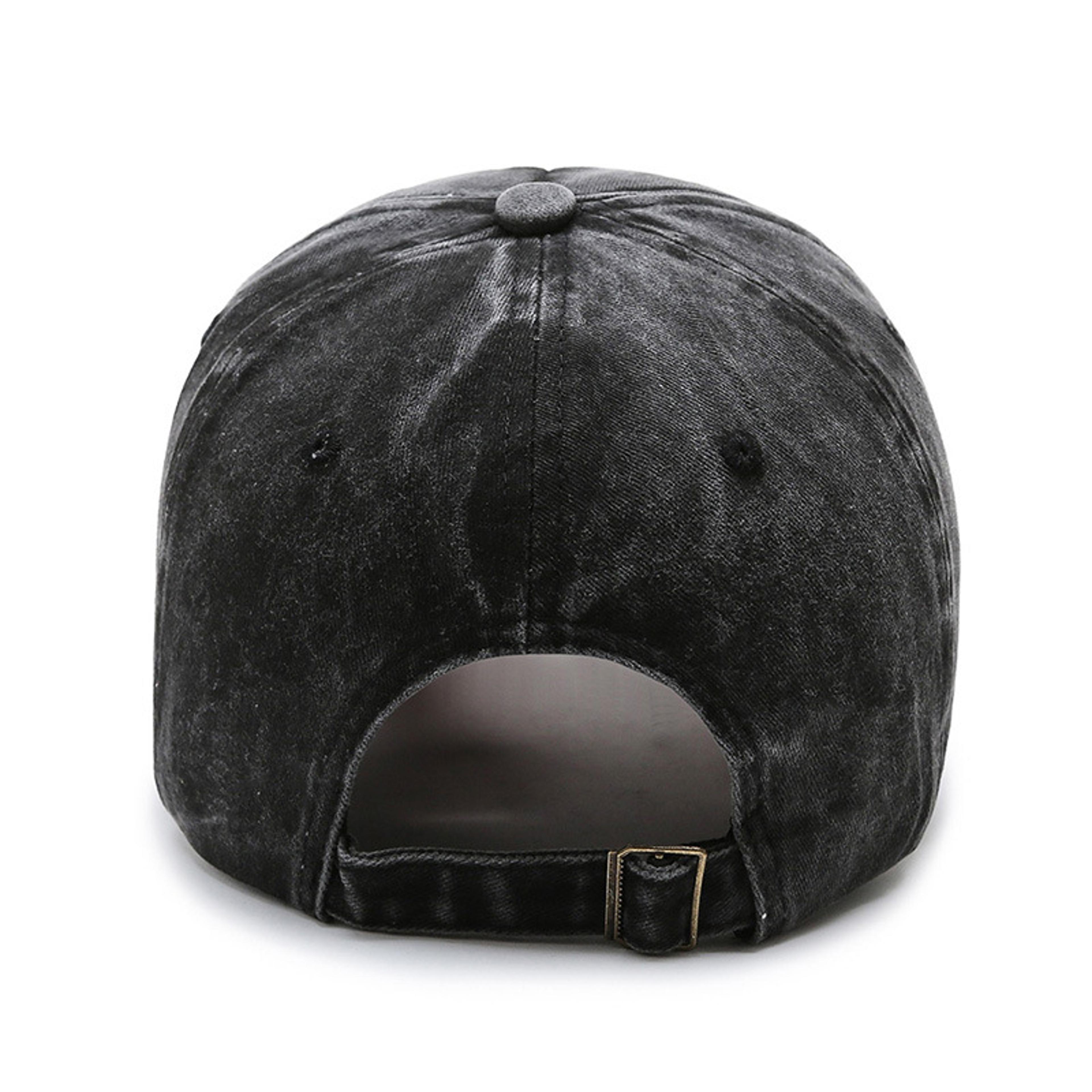 vintage washed denim baseball cap adjustable unisex korean streetwear hat