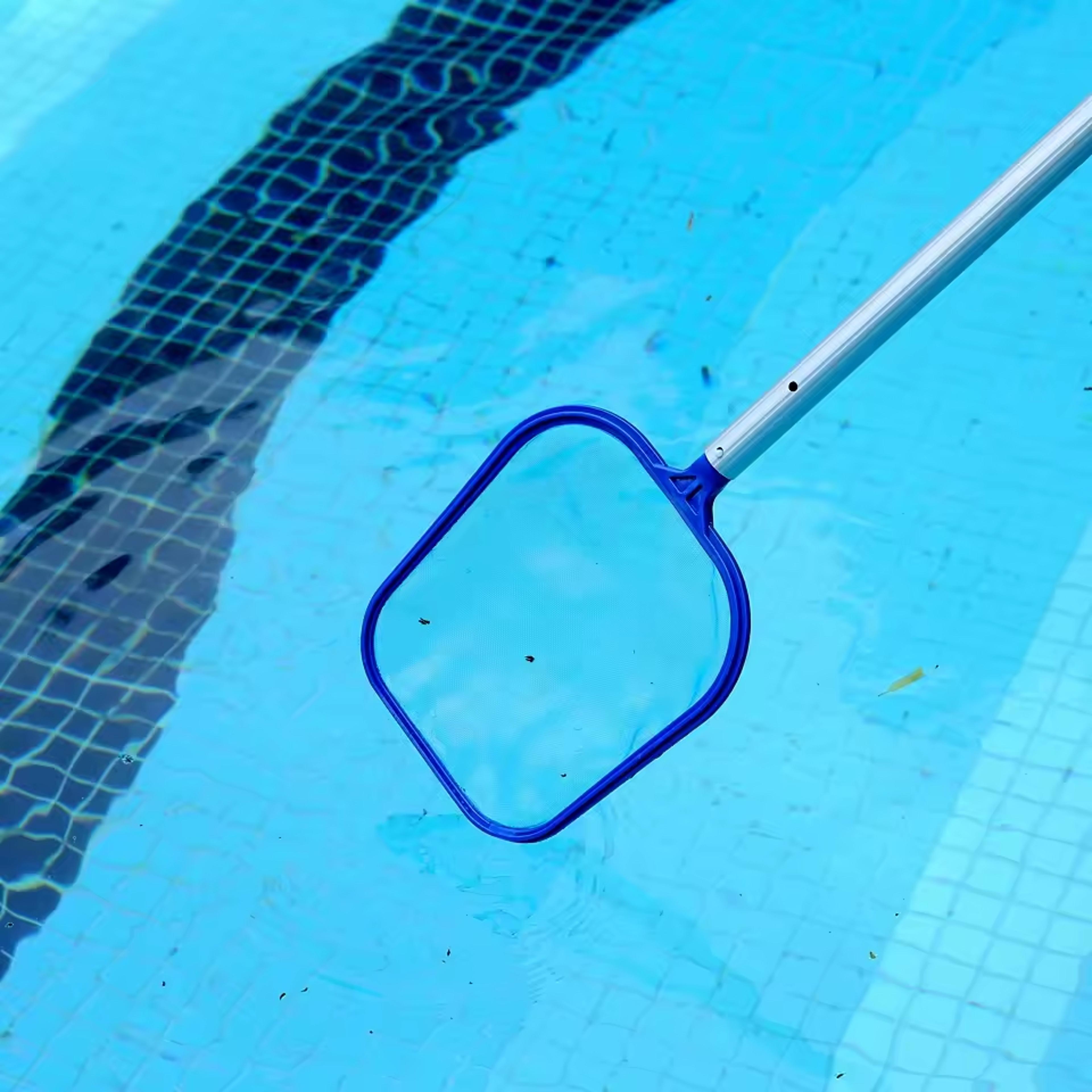 heavy duty pool leaf rake & pool skimmer net for fast pool & spa maintenance