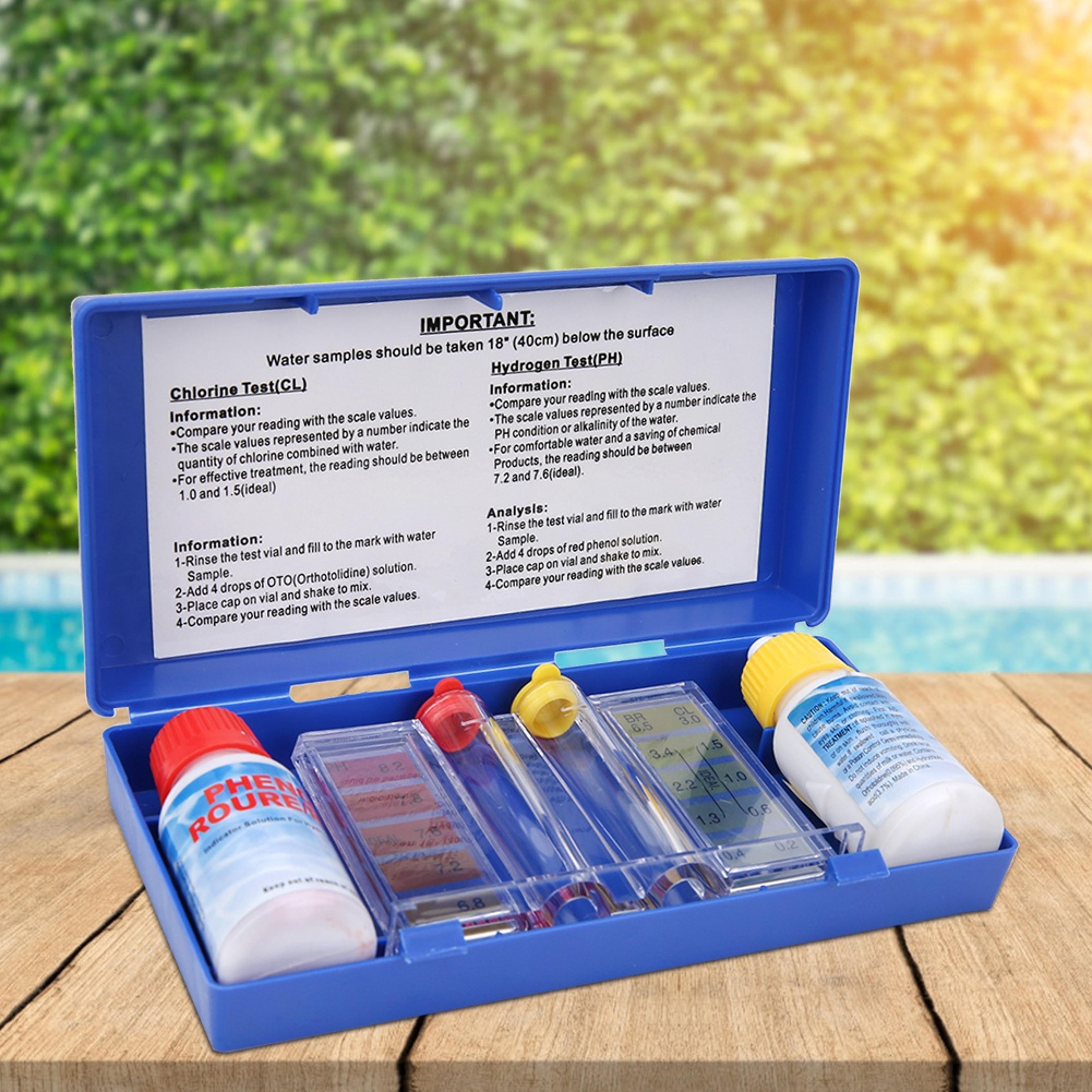 pool water test kit accurate ph chlorine tester for swimming pools, spas & hot tubs