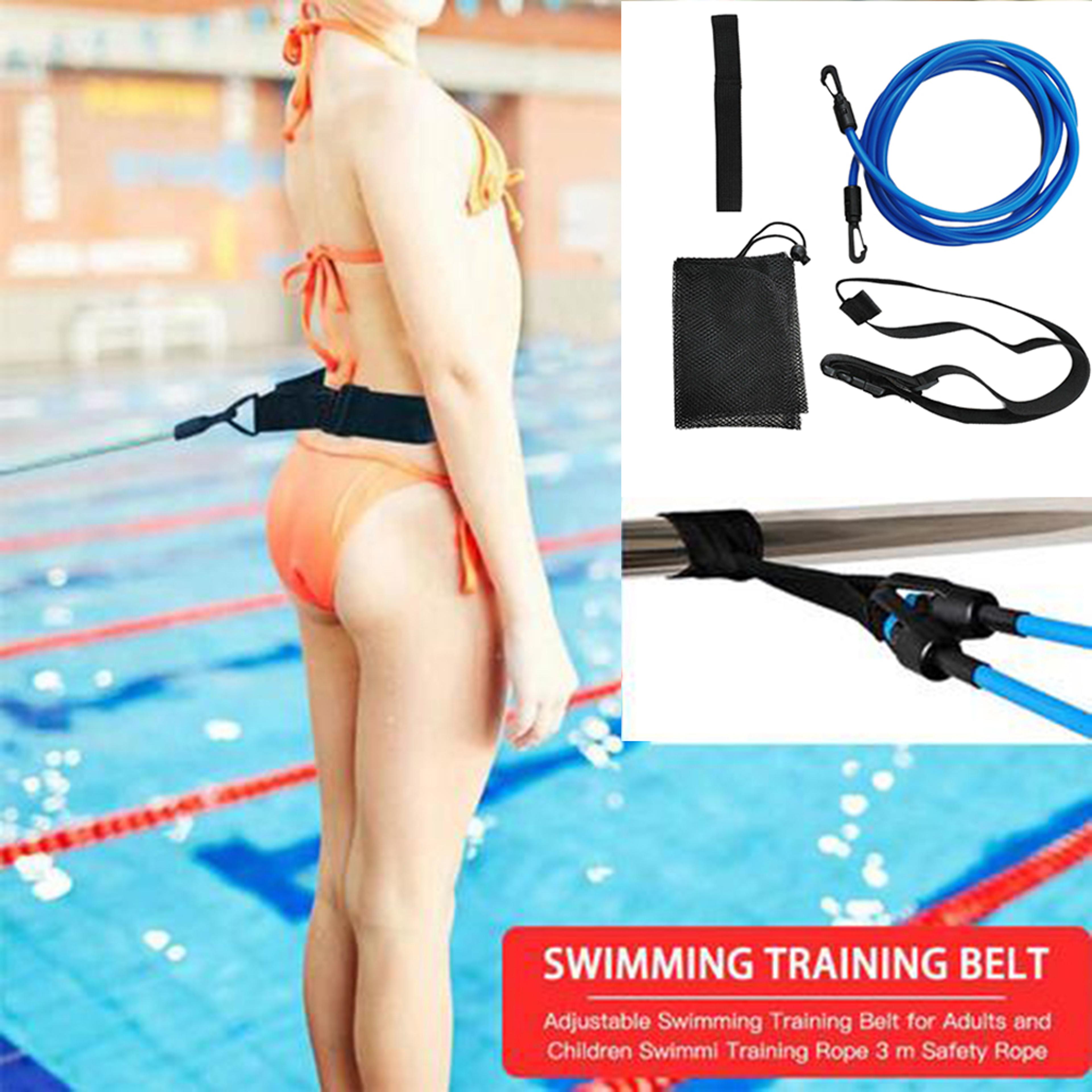 proflex swimming training belt with adjustable swim resistance belt & stationary swim trainer