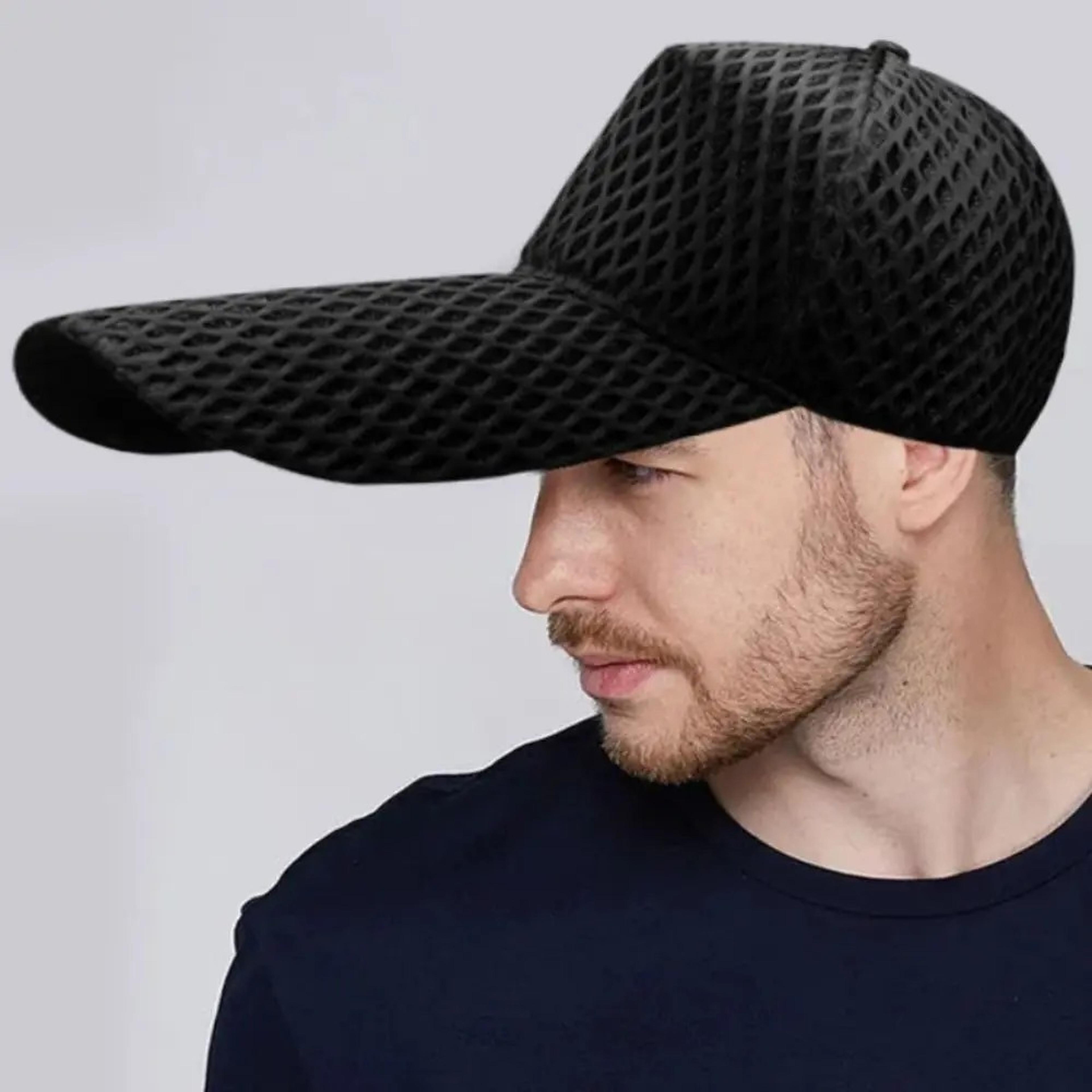 large head plus size baseball cap with extra long brim breathable mesh trucker cap