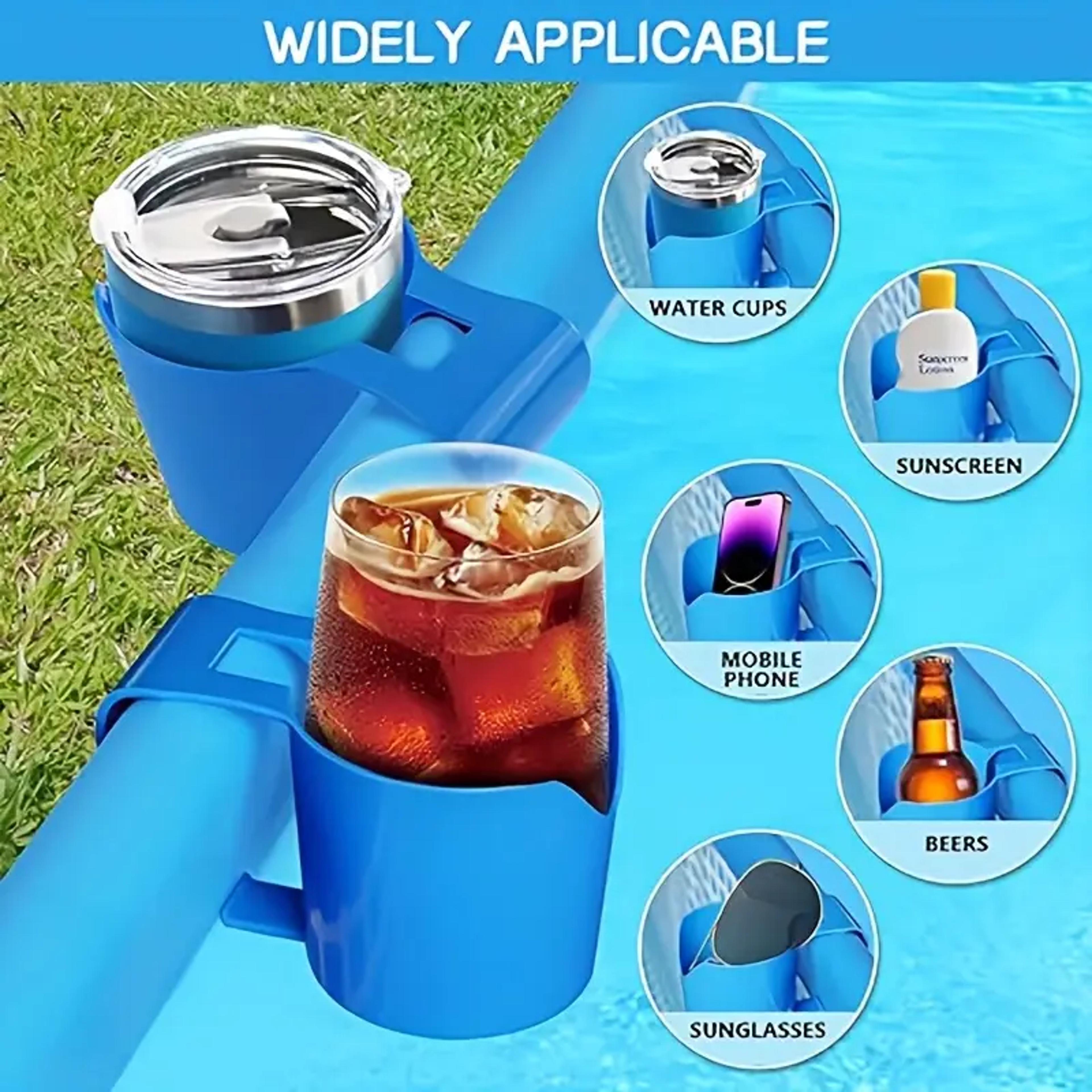 heavy duty poolside cup holder no drill pool drink holder & hanging organizer for hot tubs