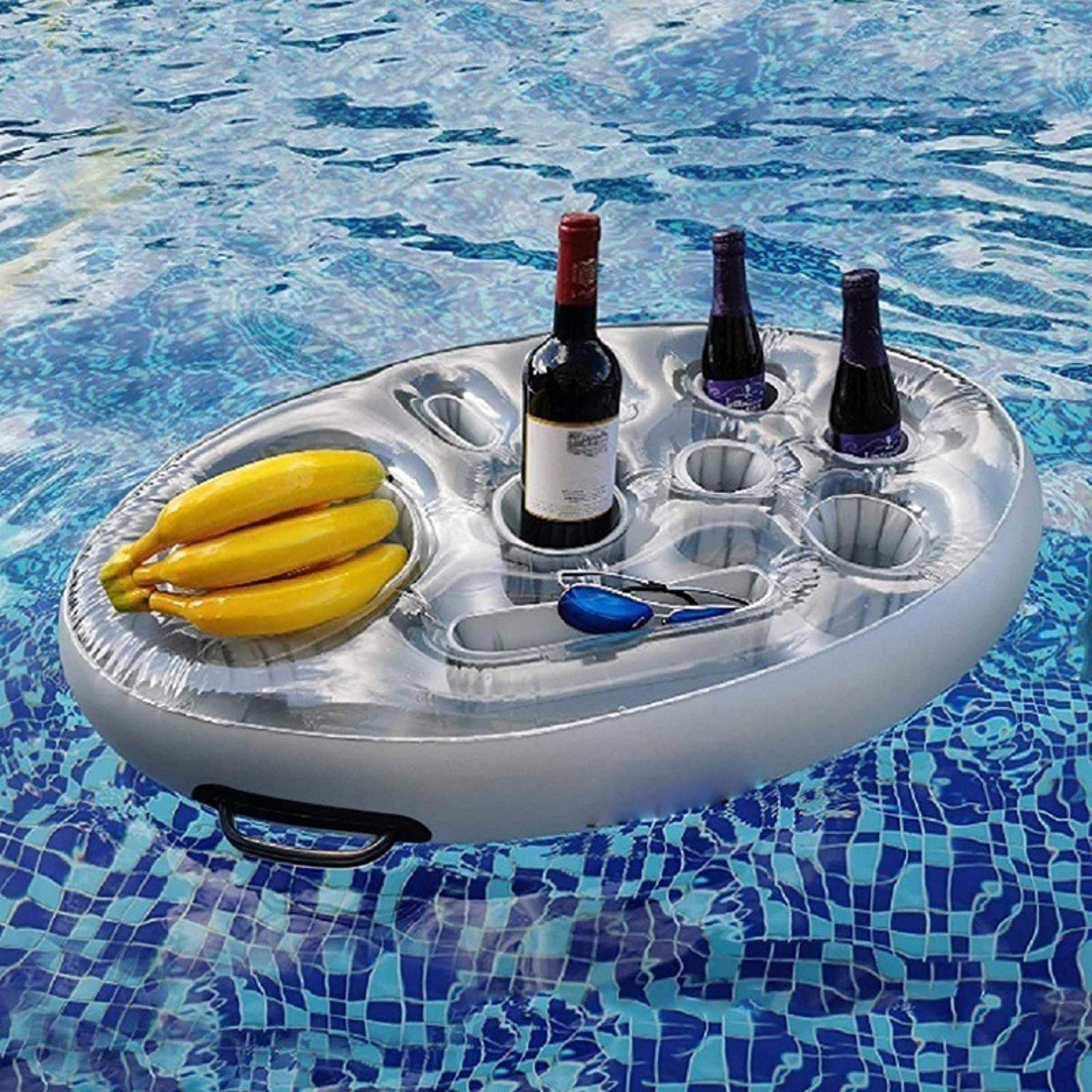 floating pool bar inflatable drink tray with cooler & multi cup holders