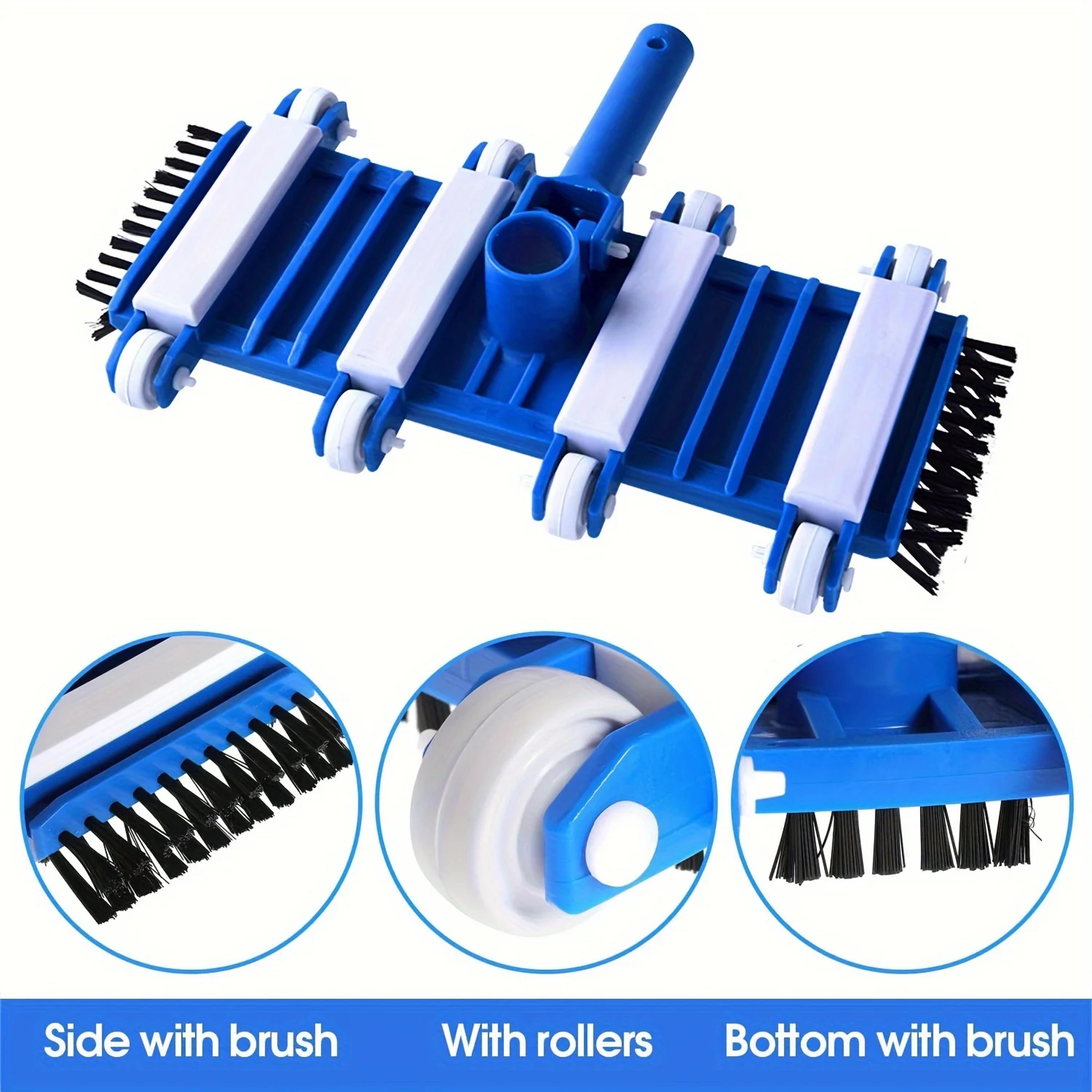 pool vacuum head with wheels & brush for efficient swimming pool vacuum cleaning