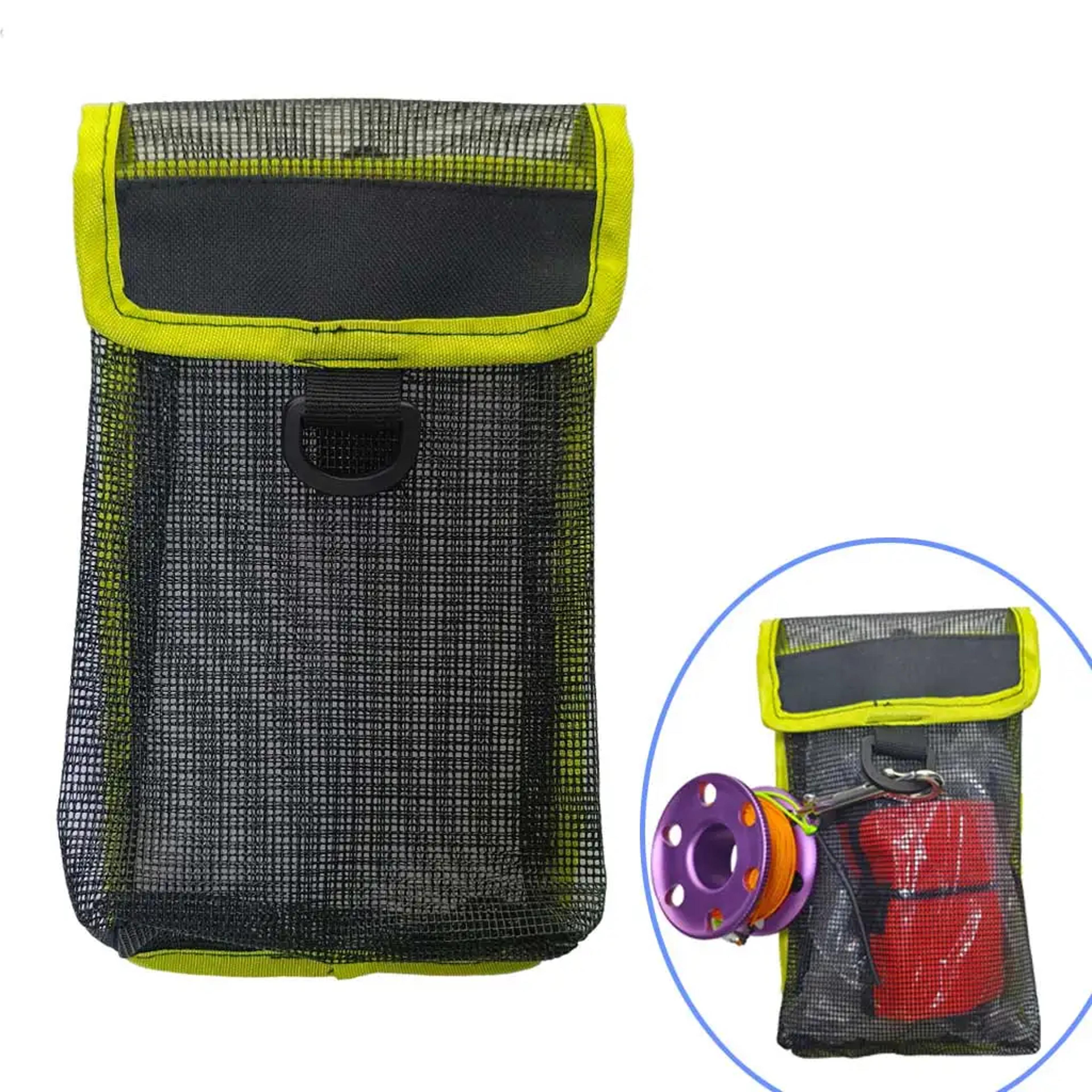 scuba diving smb storage bag mesh surface marker buoy pouch with bcd clip