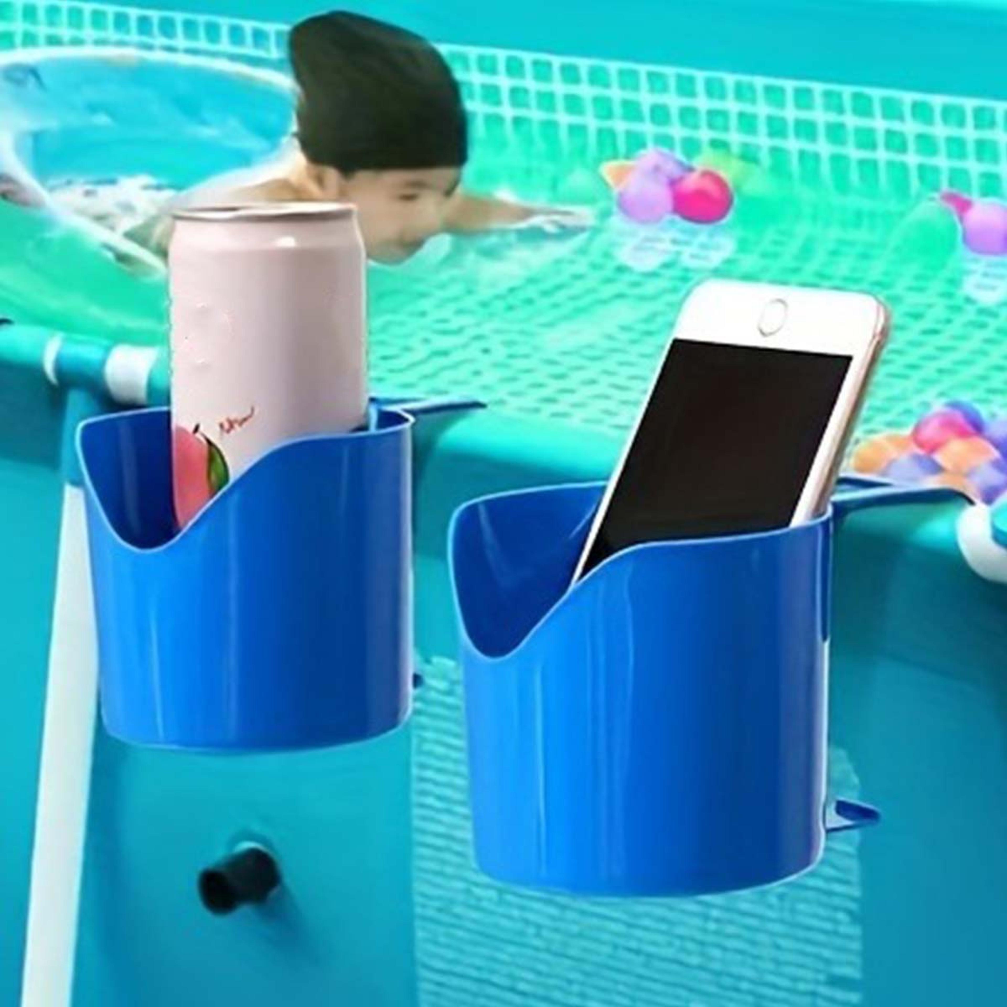 heavy duty pool cup holder clip on pool side shelf for above ground pools