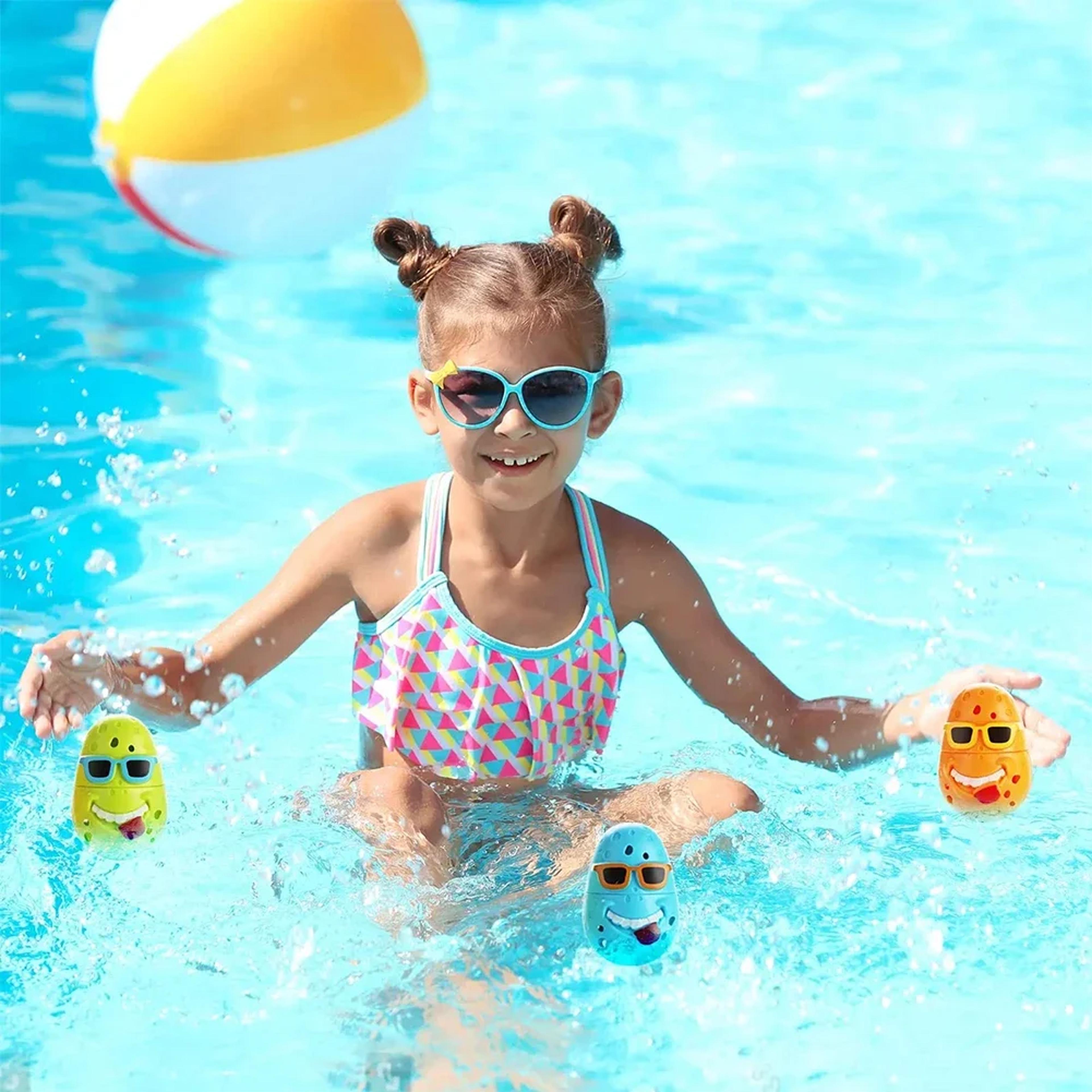 kids underwater treasure hunt pool diving toys set with fish, dolphin & diving gems
