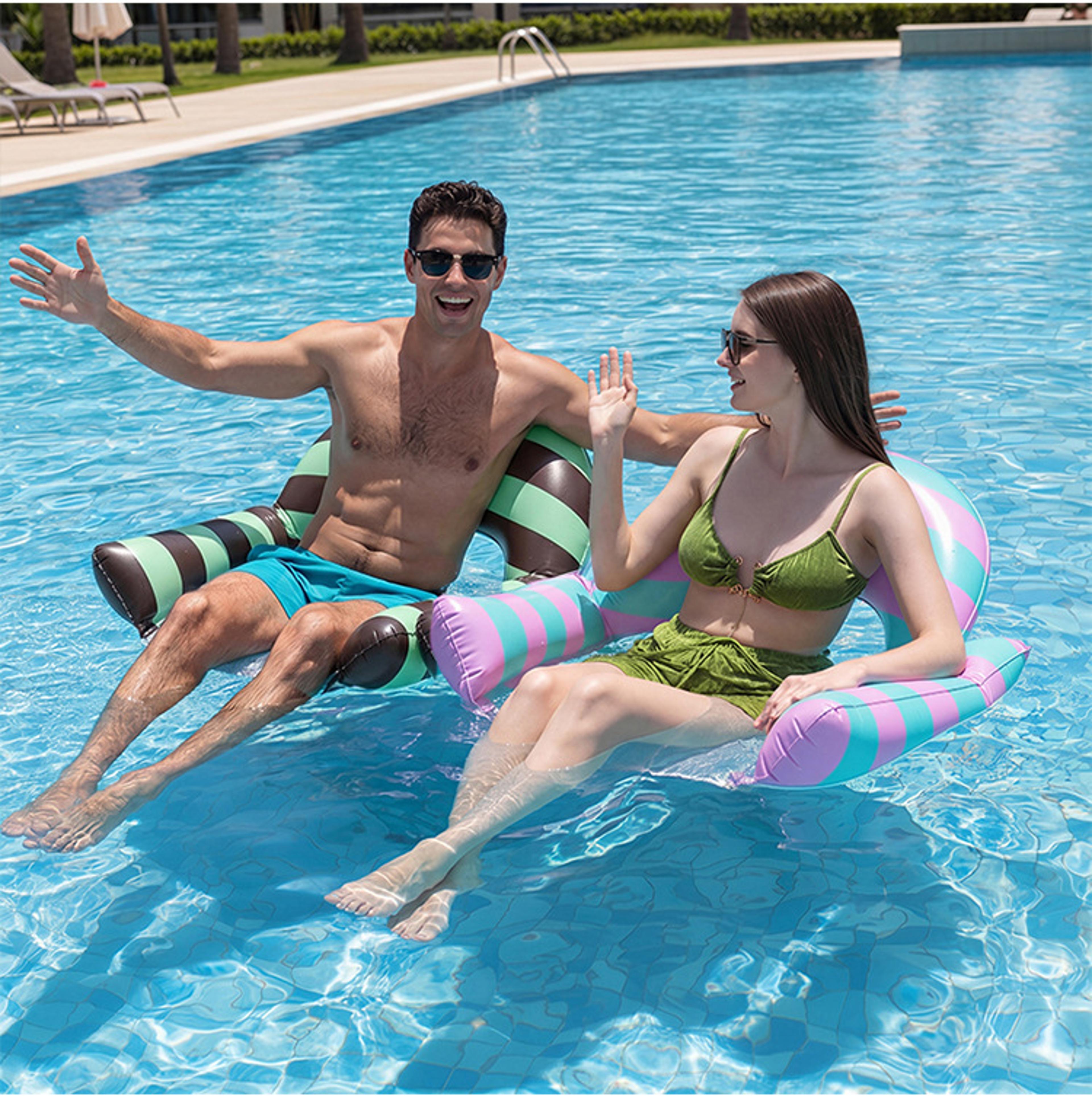 inflatable pool float water hammock lounge chair for swimming pools, beach & lake relaxation