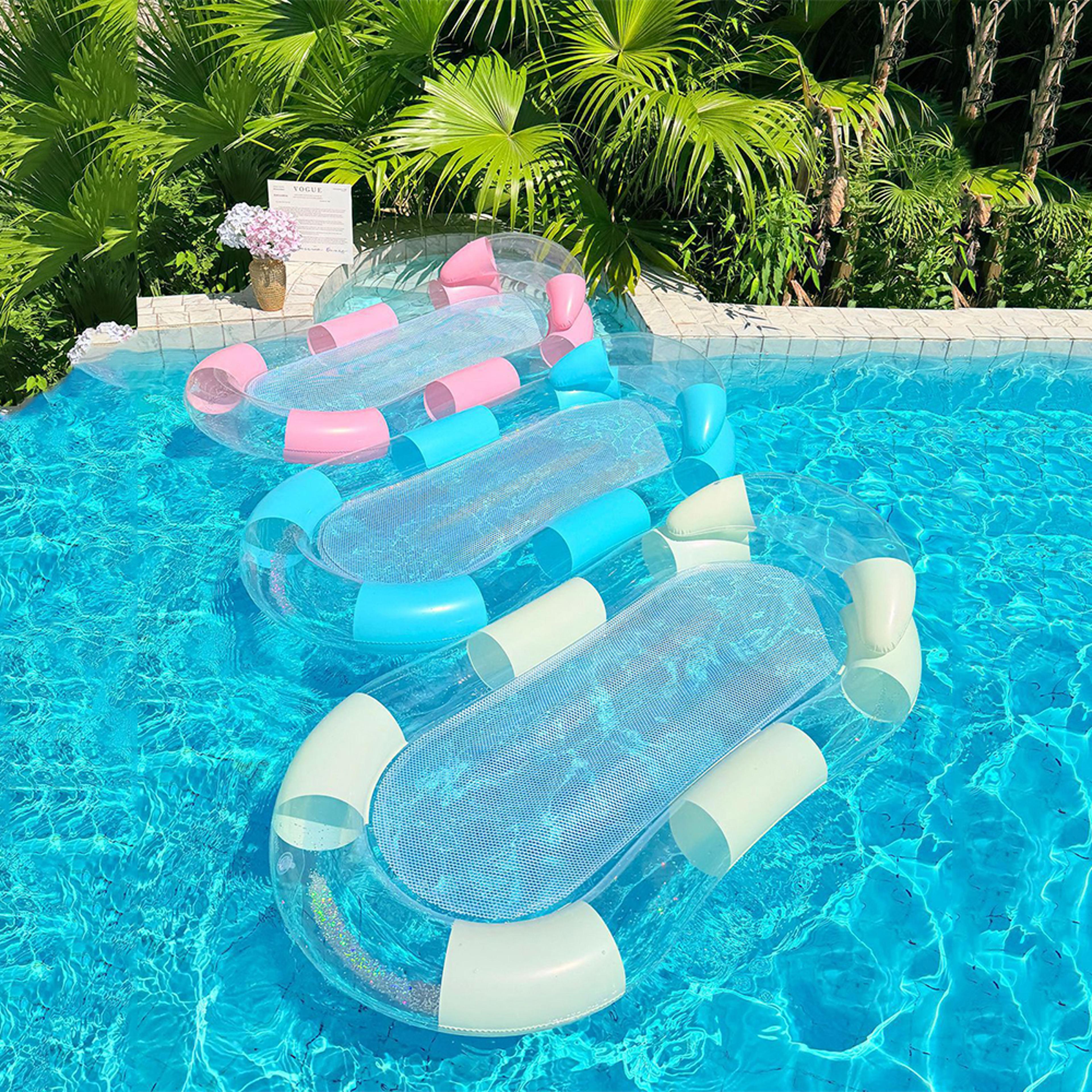 inflatable pool float water hammock chair for pool, lake & river relaxation