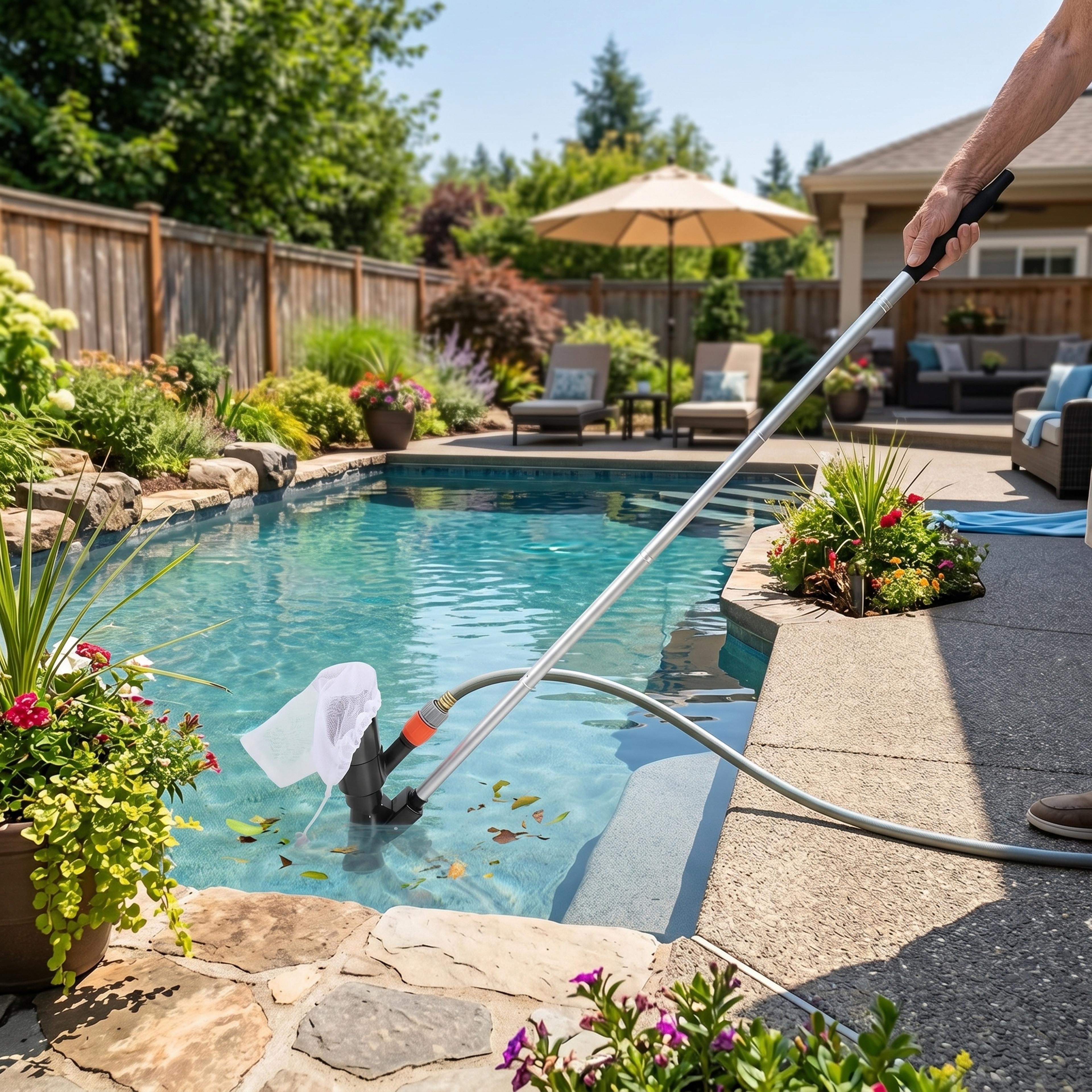 portable pool vacuum cleaner handheld suction cleaner for pools, spas, ponds & water features