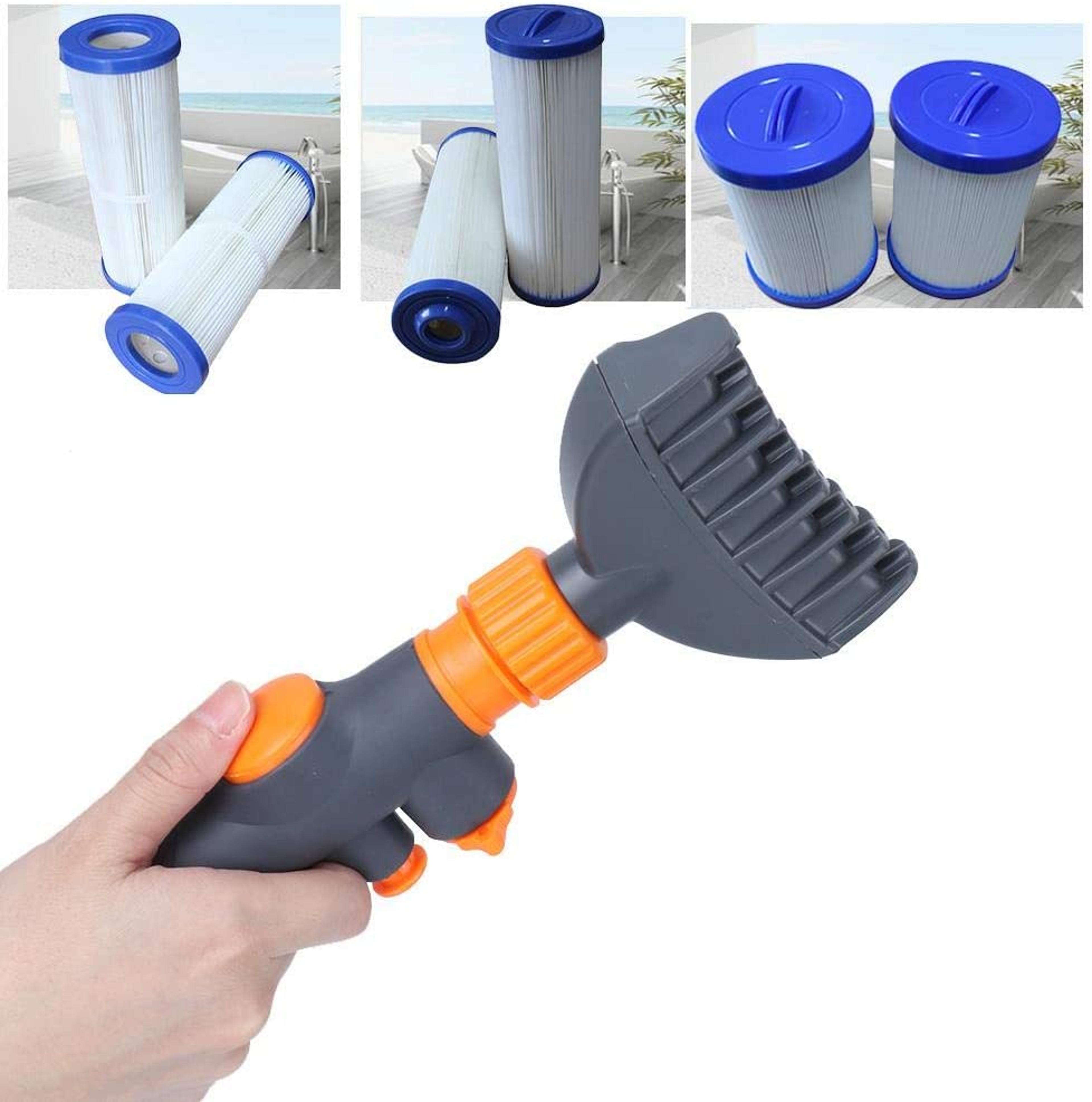 pool filter cleaner wand with garden hose connector for hot tub & cartridge filters