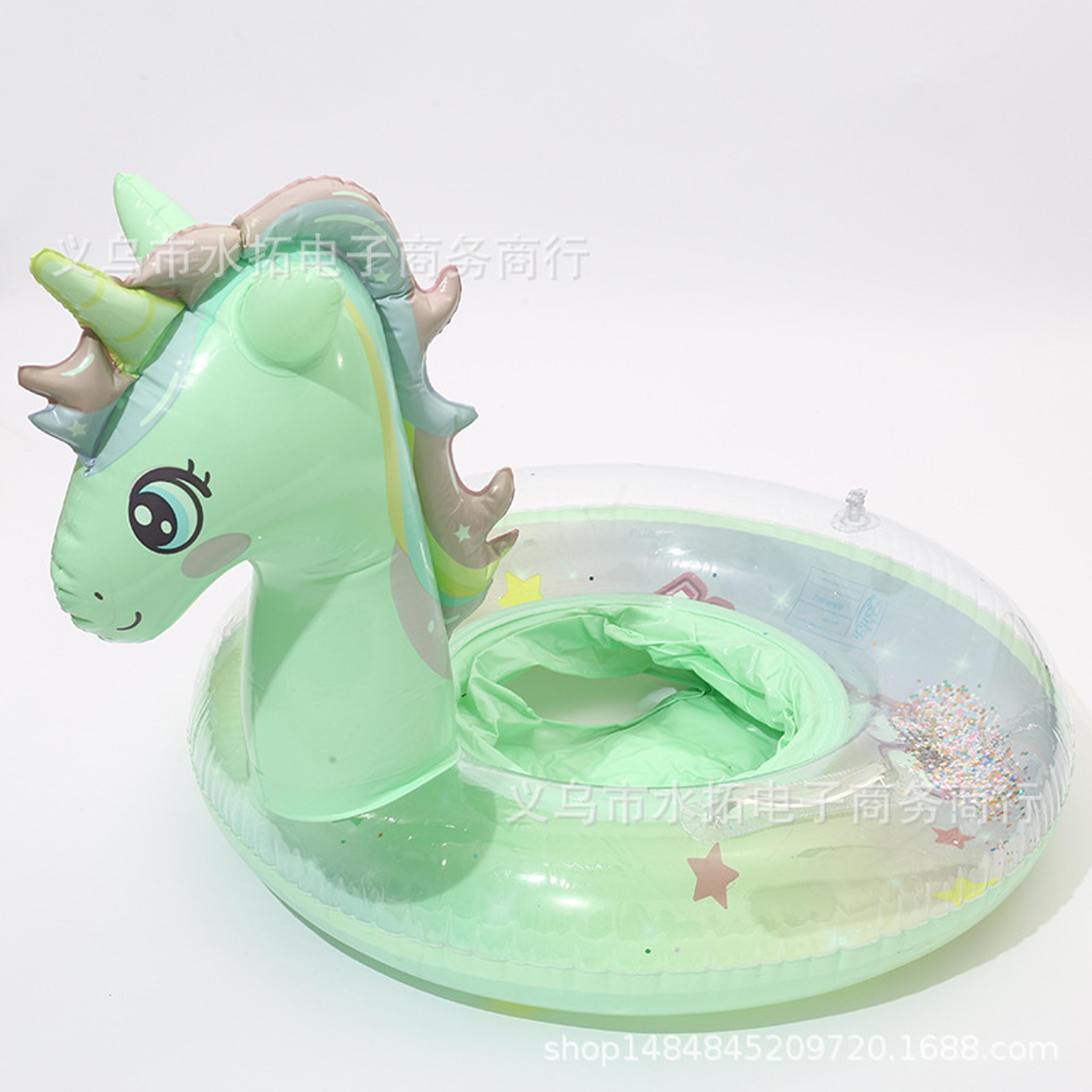 rainbow unicorn baby swim float with secure seat for toddlers and kids pool fun