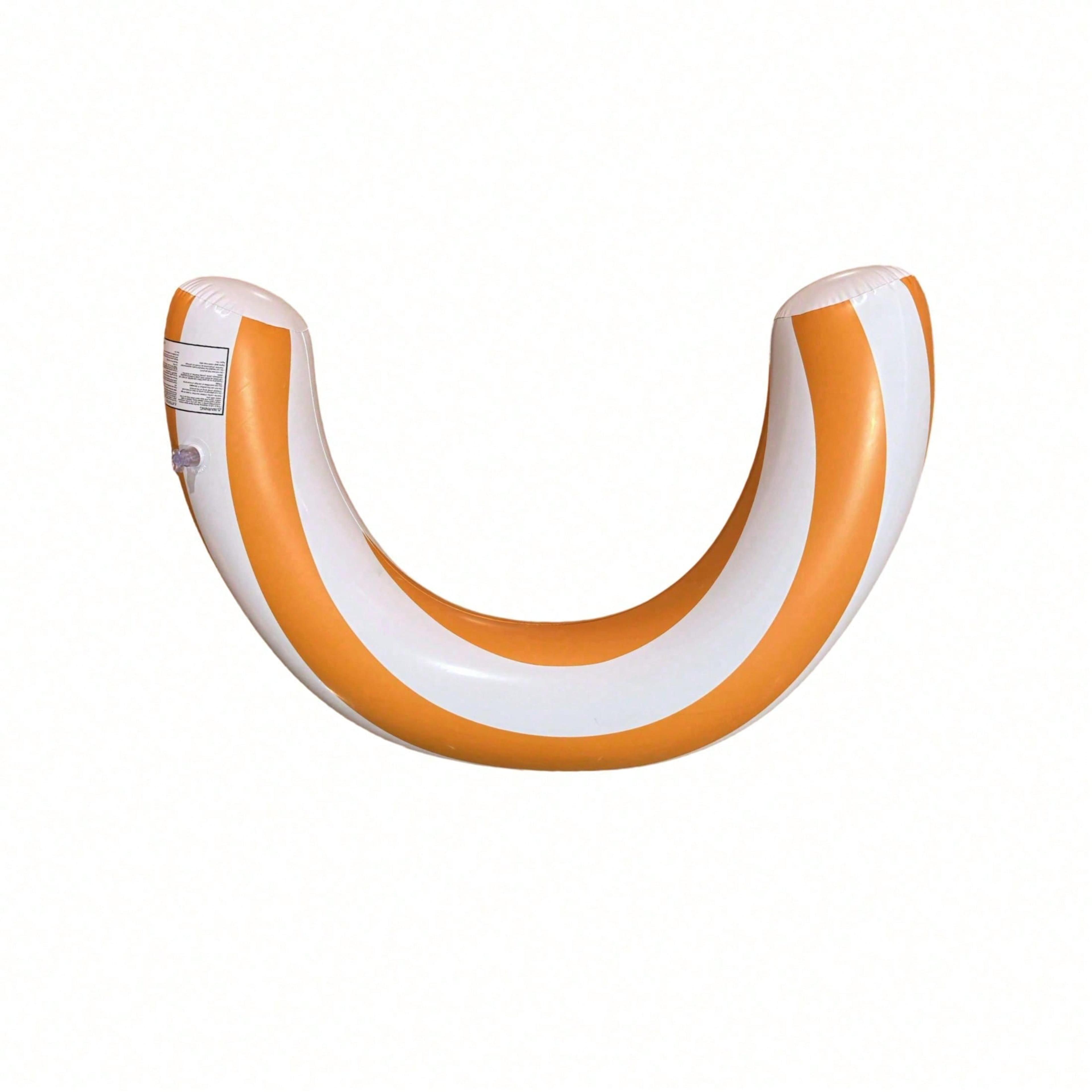 striped inflatable pool float u shaped swim ring with thick pvc for pool & beach relaxation