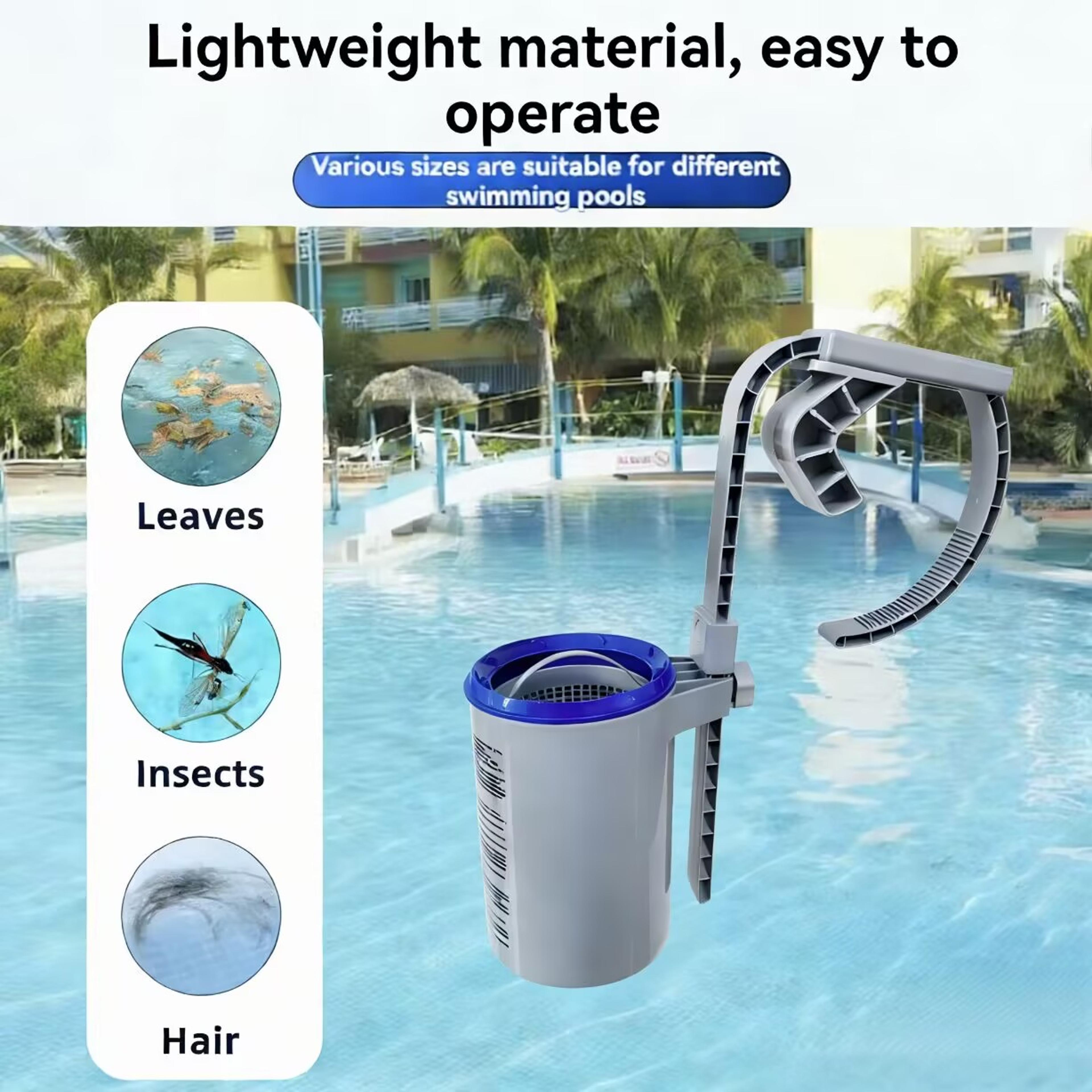 wall mount pool surface skimmer with removable cleaning basket for above ground swimming pools
