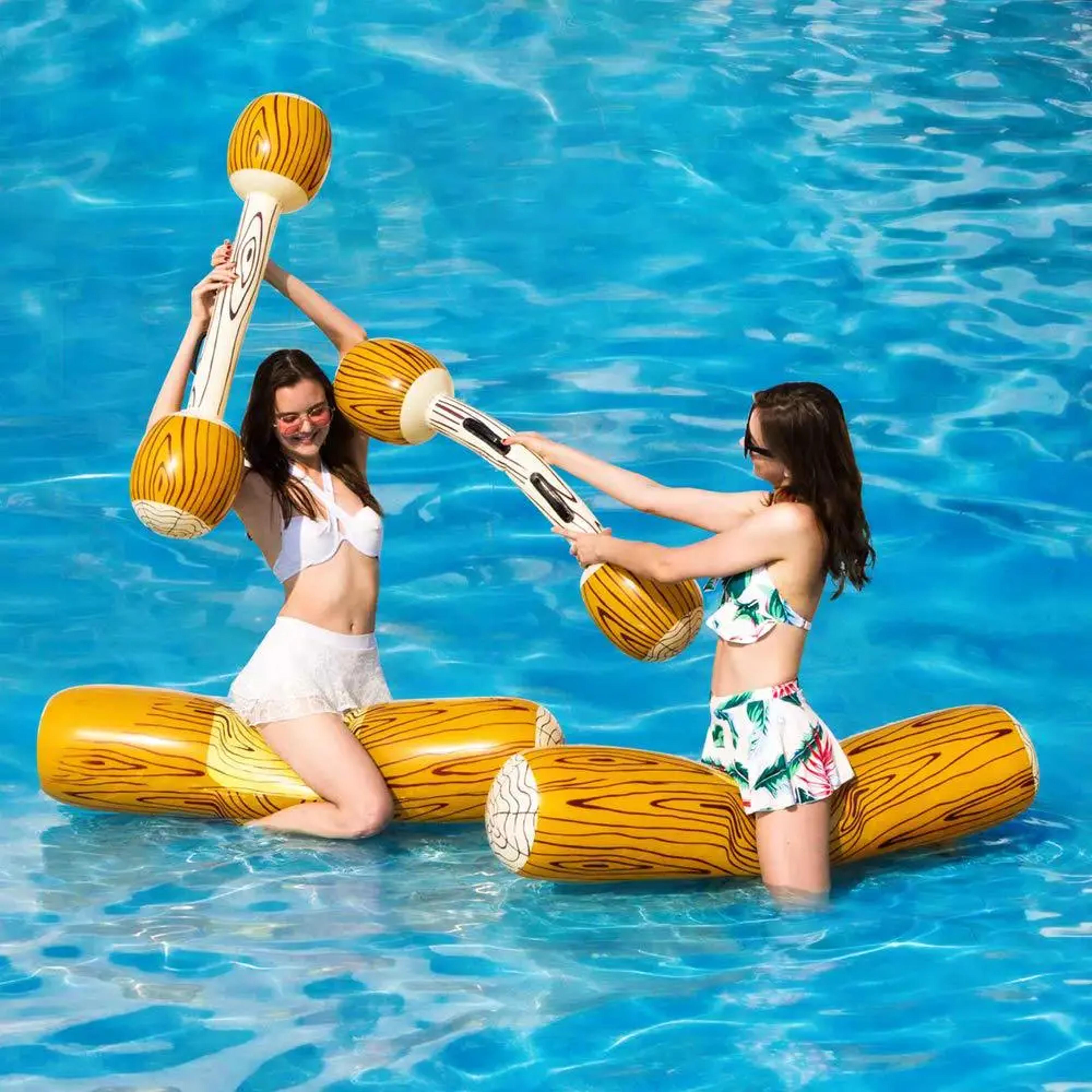 inflatable pool float water jousting game set for kids & adults pool party fun
