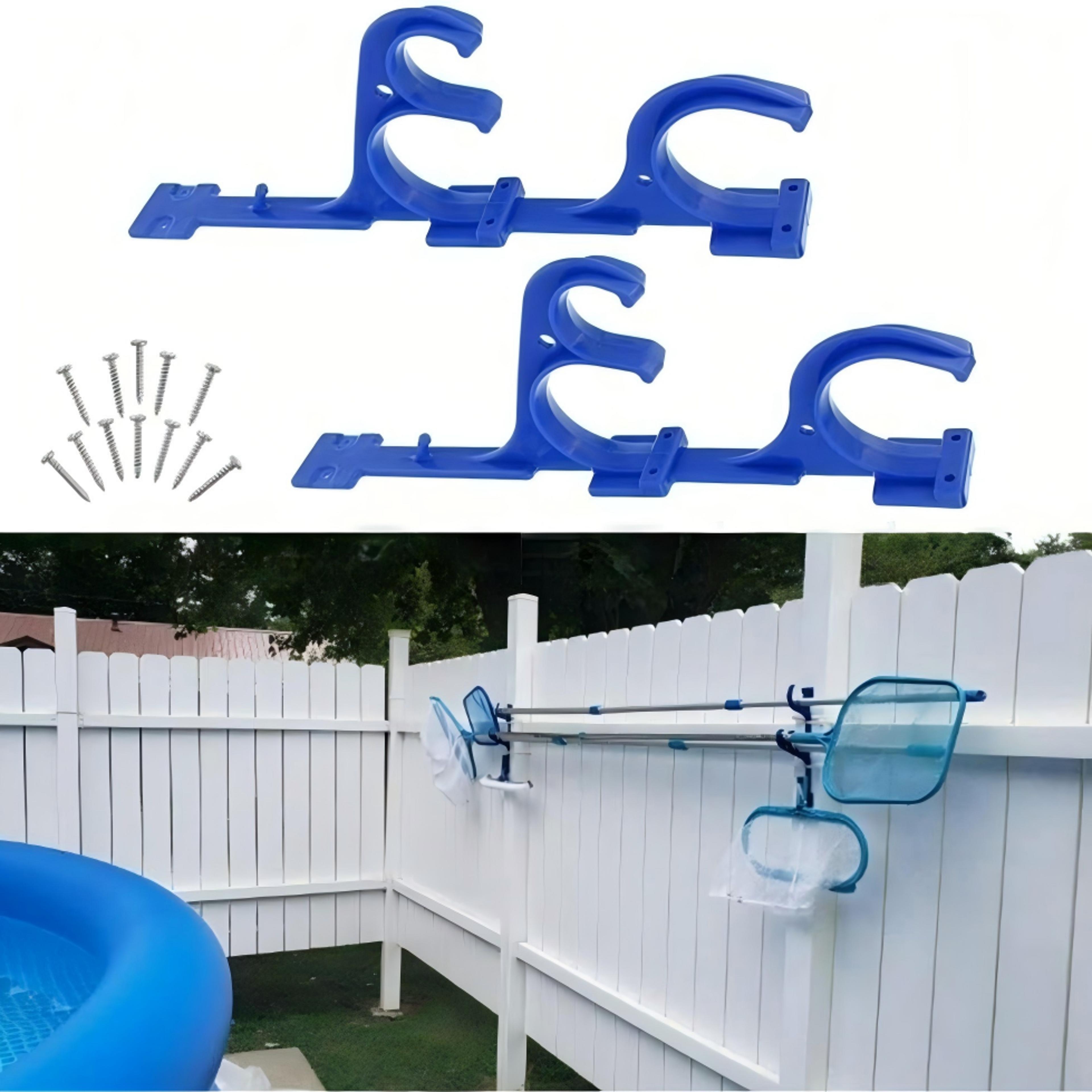 heavy duty pool pole hanger wall mount pool tool organizer for telescoping poles & accessories