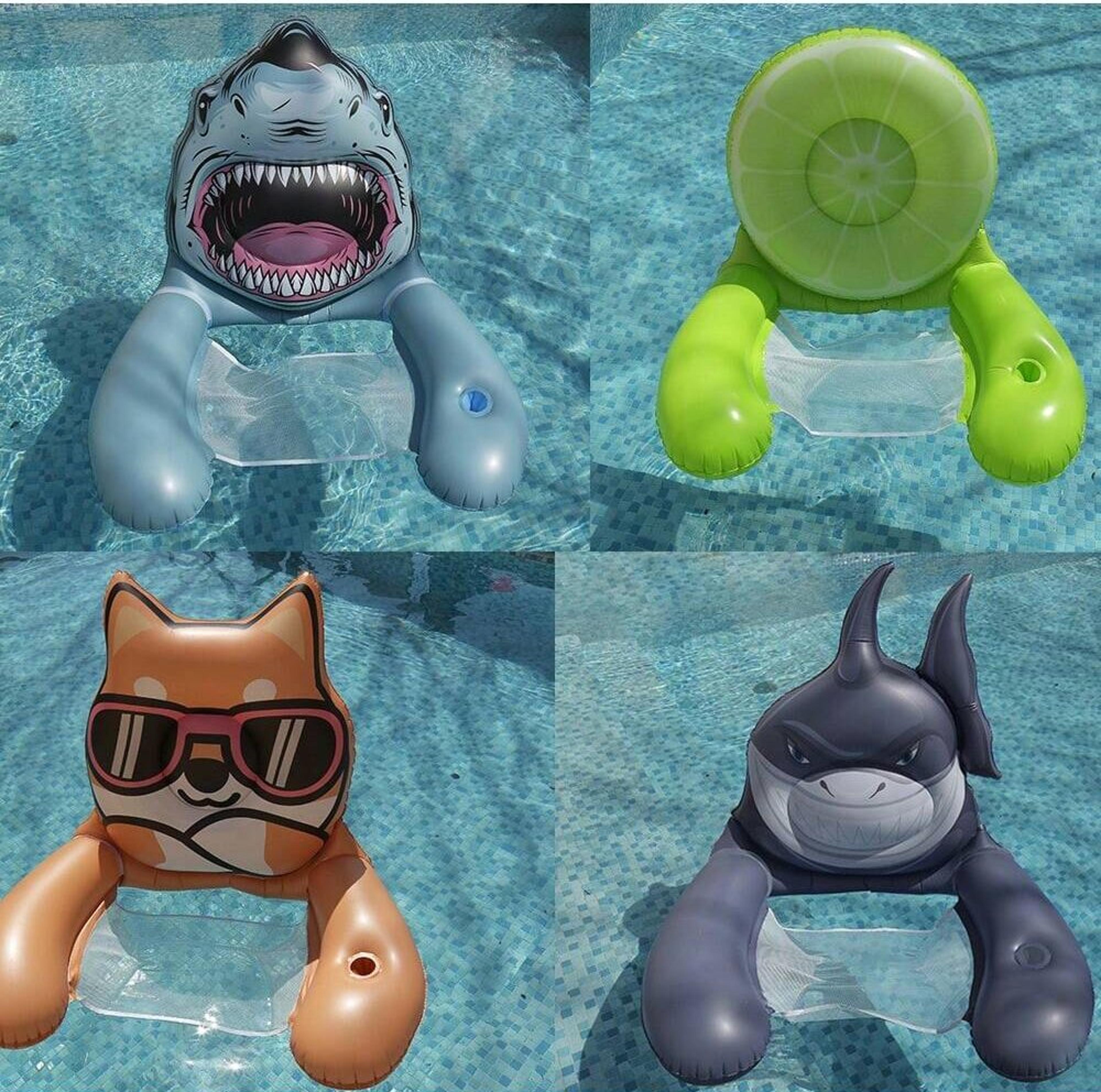 inflatable pool float chair with soft sling fabric for adults floating pool lounge water seat