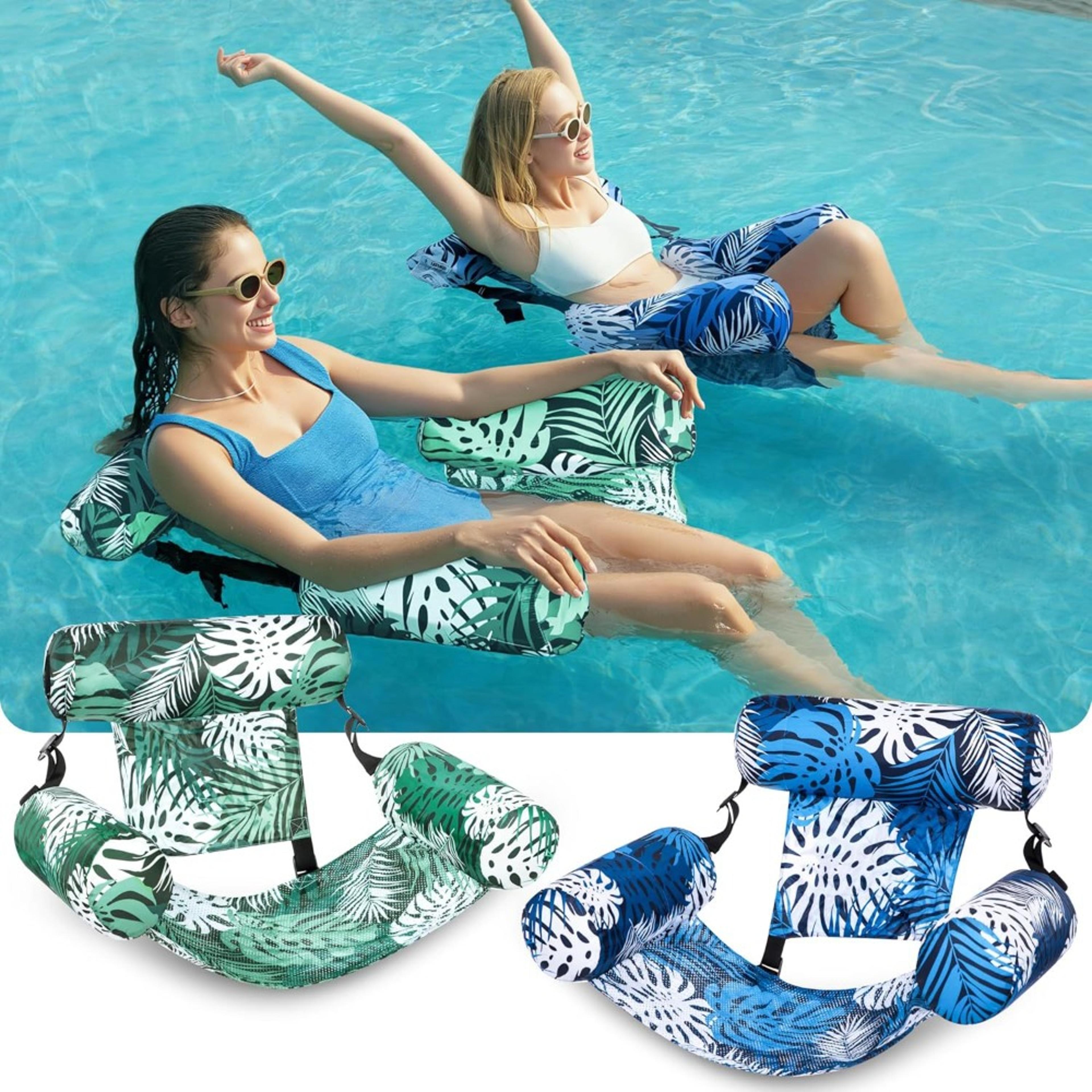 comfortfloat inflatable pool chair with backrest and armrests for adults