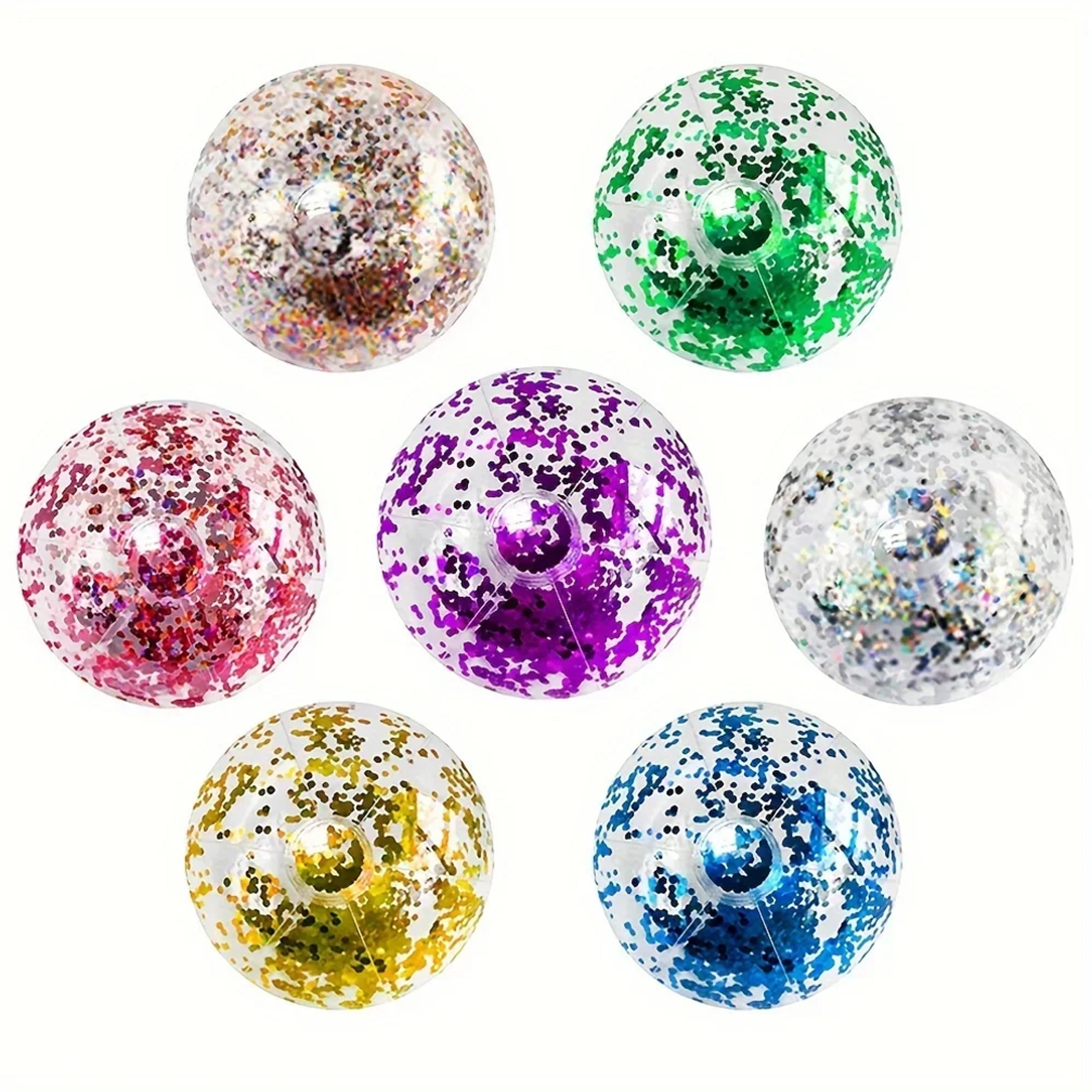 sparkle inflatable beach ball for pool parties clear glitter beach ball pvc summer water toy