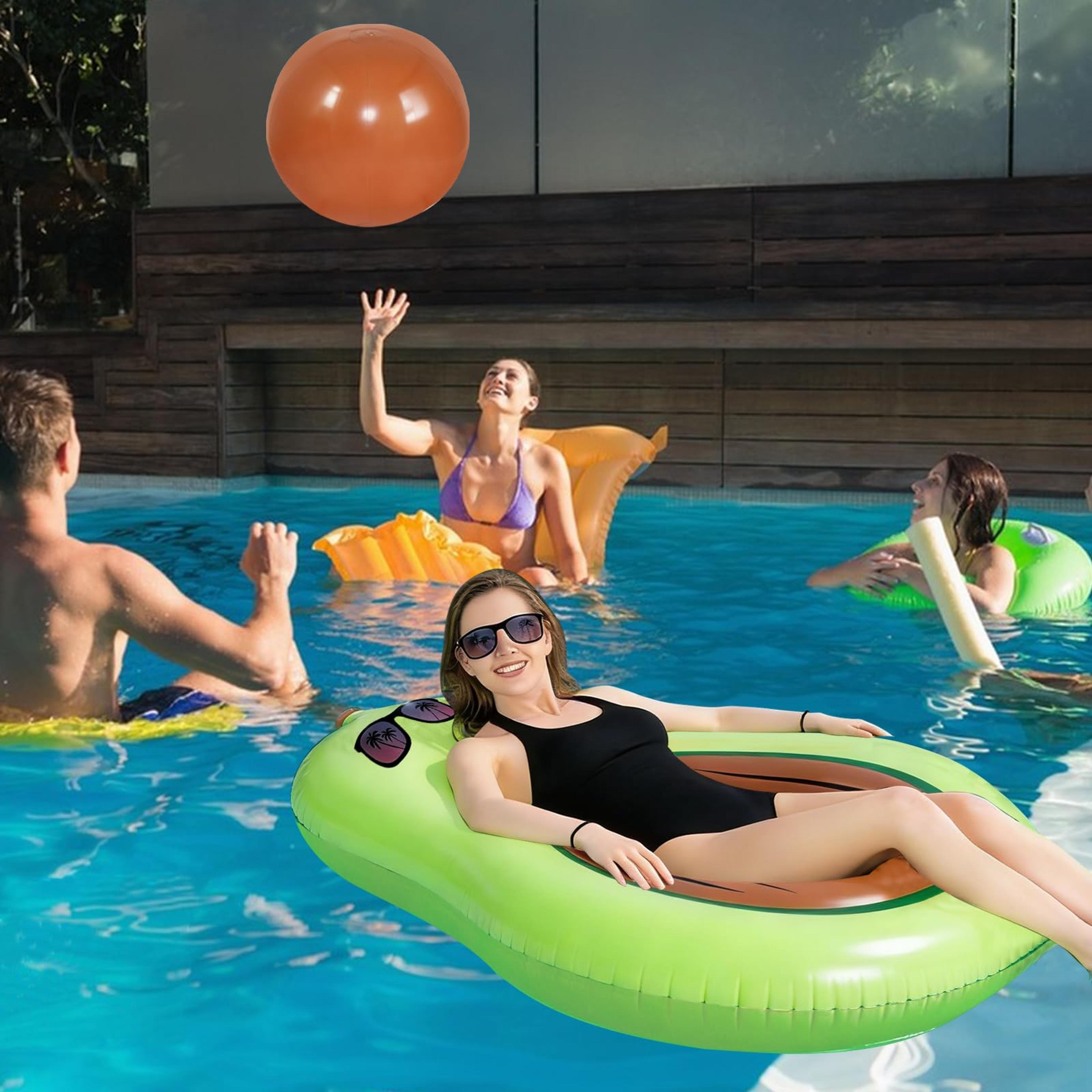 avocado inflatable pool float pool lounger chair for beach, lake & summer water fun