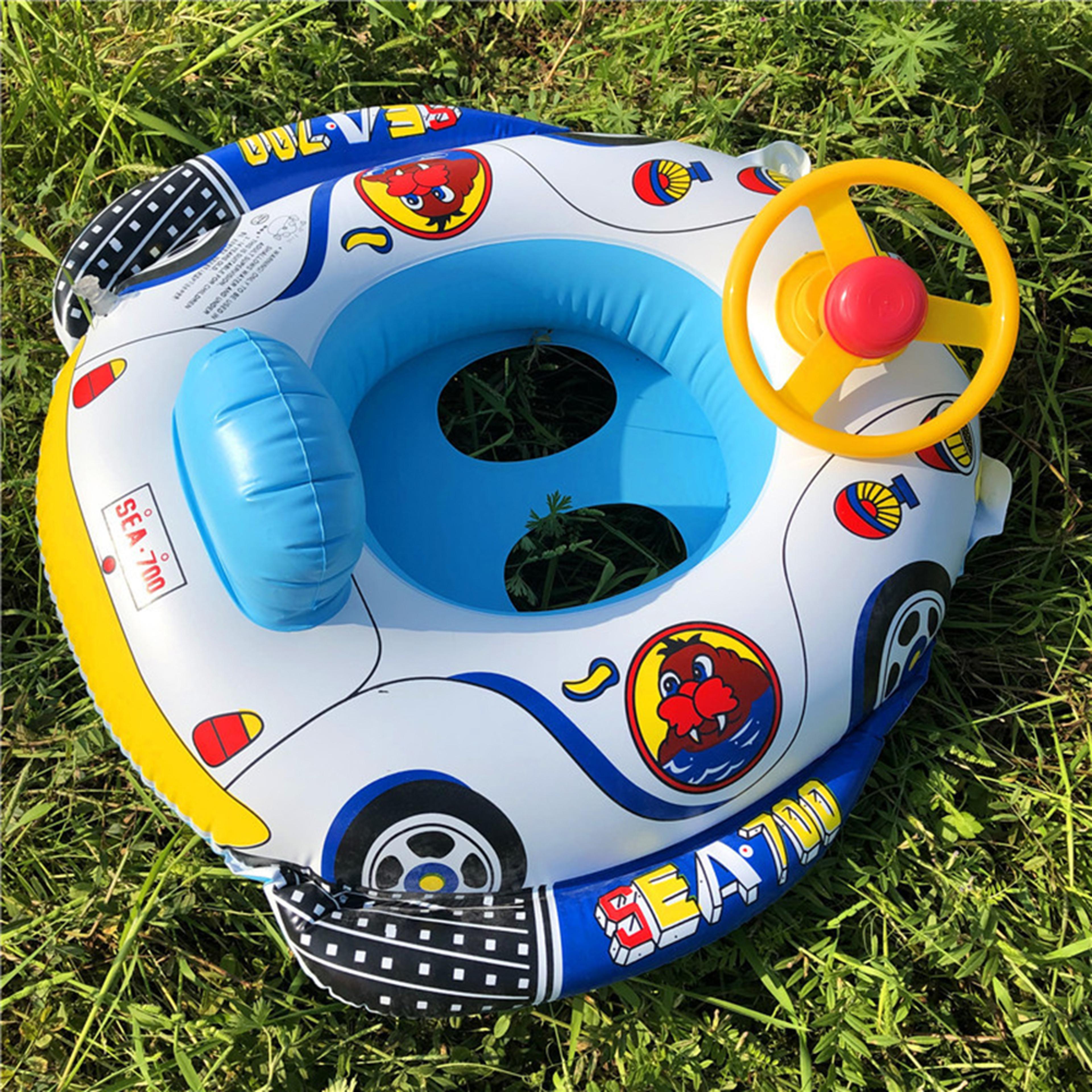 kids inflatable pool float airplane ride on baby swim float with handles for summer water fun