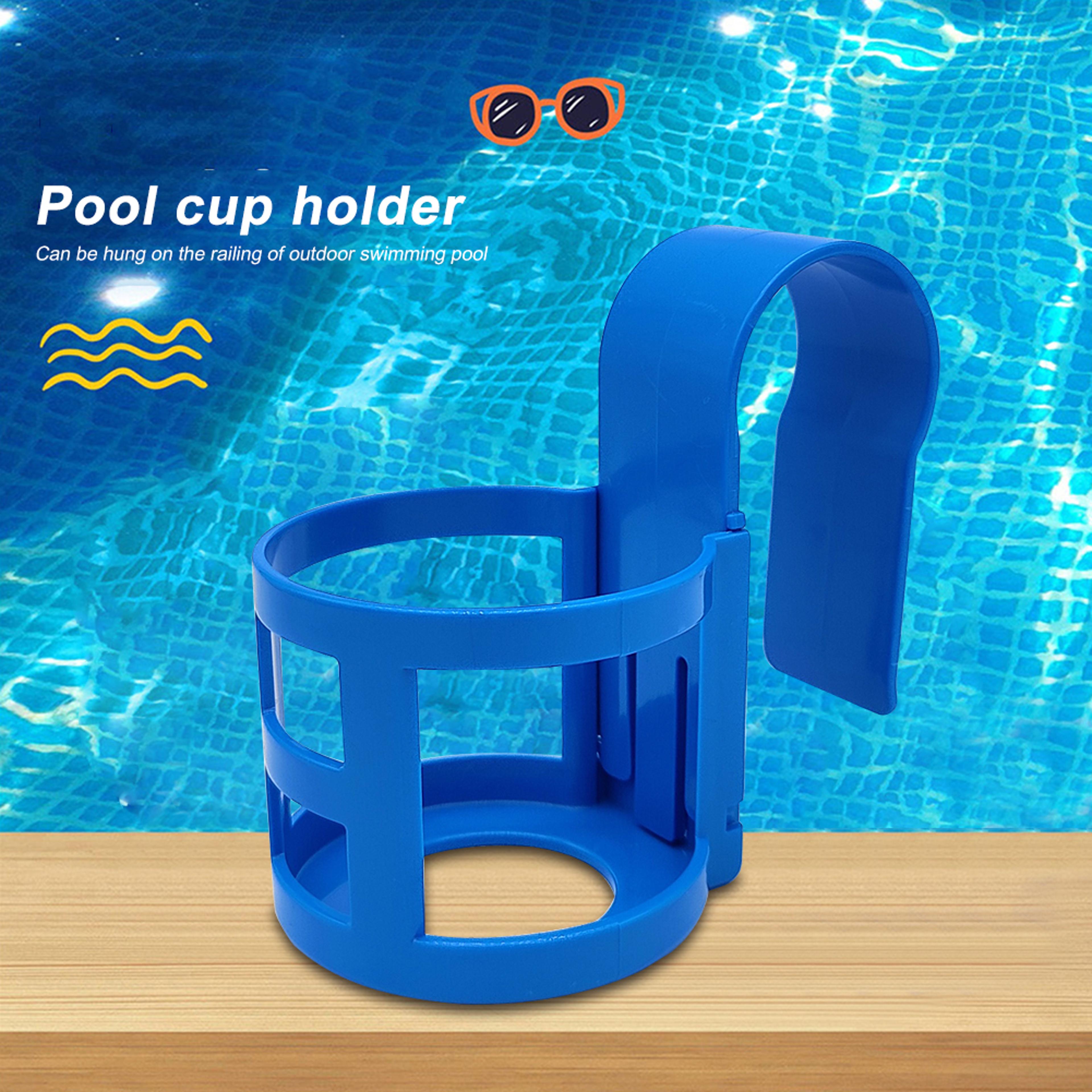 above ground pool storage basket with cup holders pool organizer for toys, towels & drinks